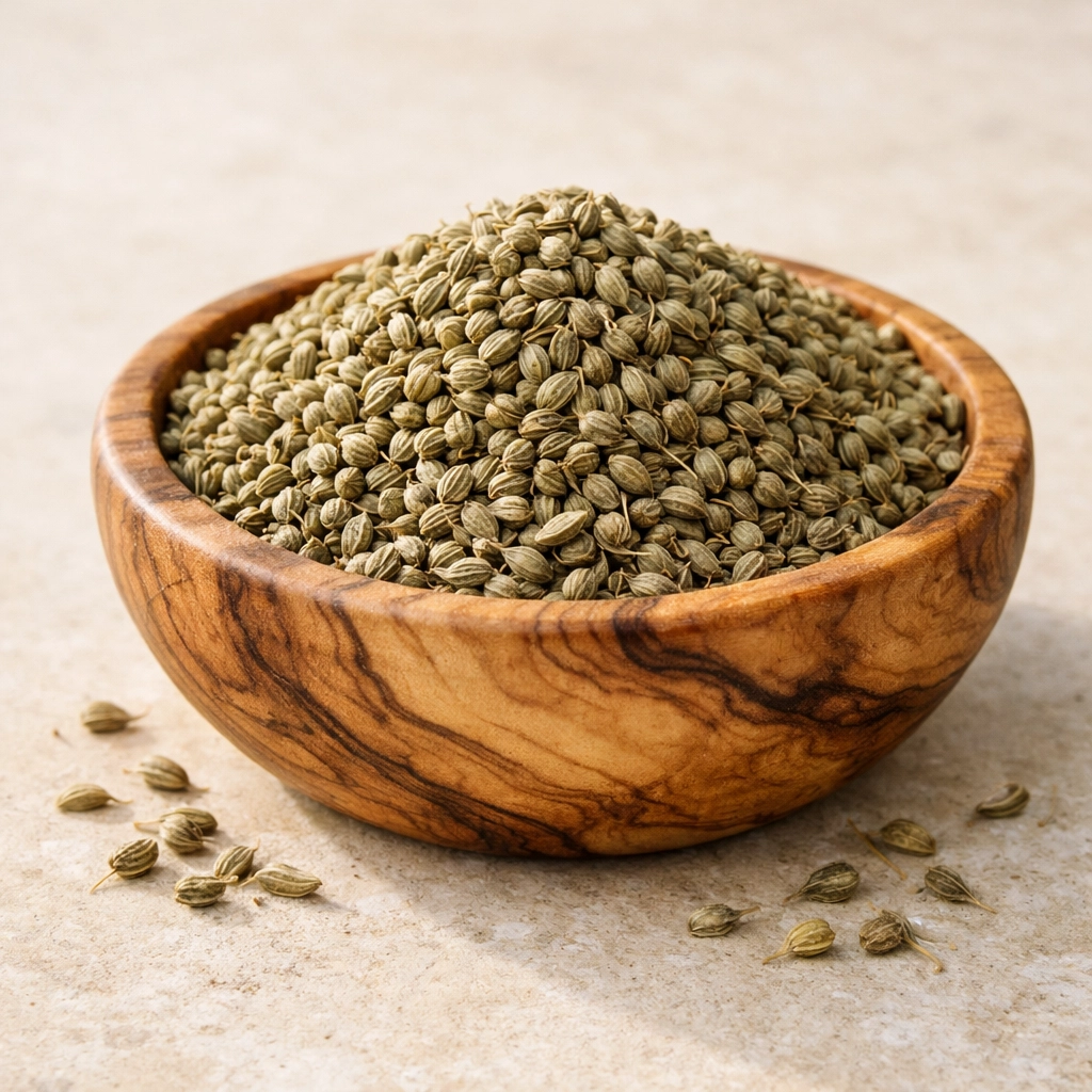بذور اليانسون المغربي الطبيعية 100% في وعاء خشبي تقليدي من متجرنا