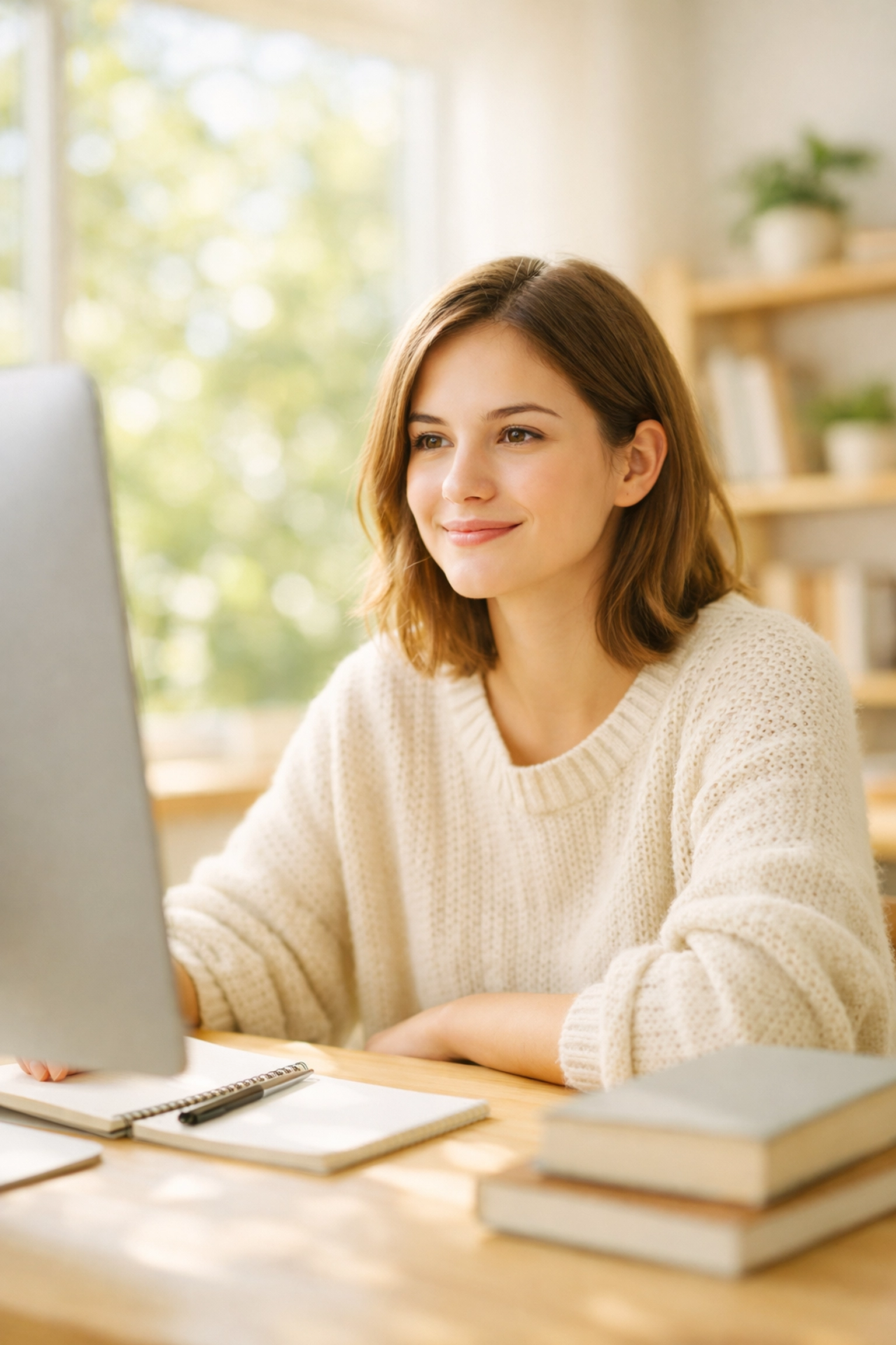 A smiling student completing their application after successful sessions with a Chemistry Tutor Dubai.