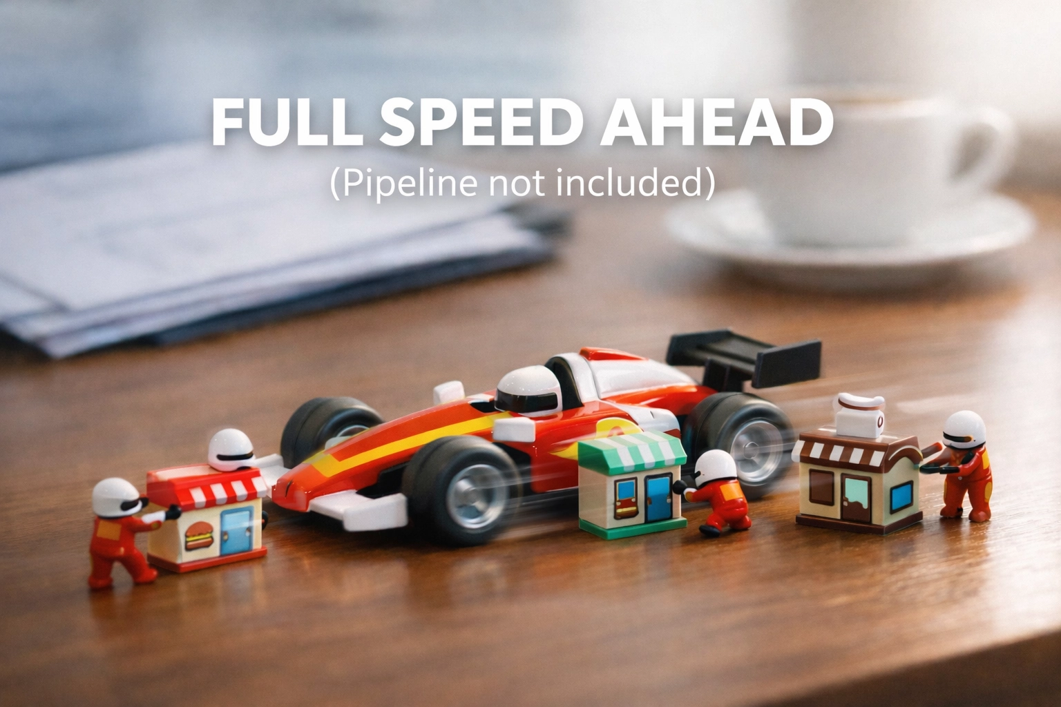Toy race car illustrating fast-paced franchise growth with FSO sales teams