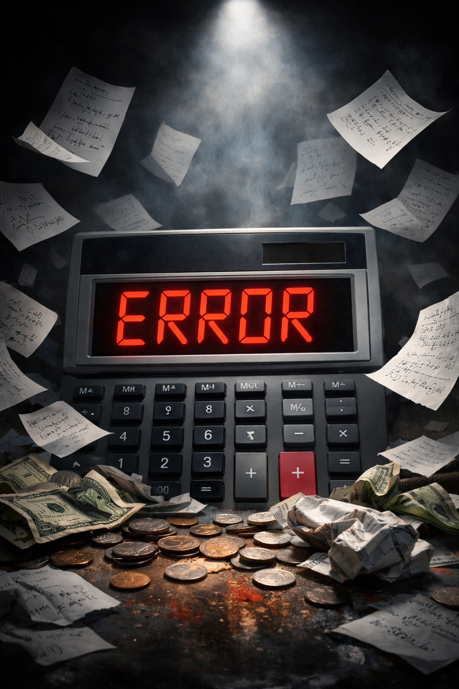 Calculator showing error symbolizing the impossible math of $100 trillion government debt