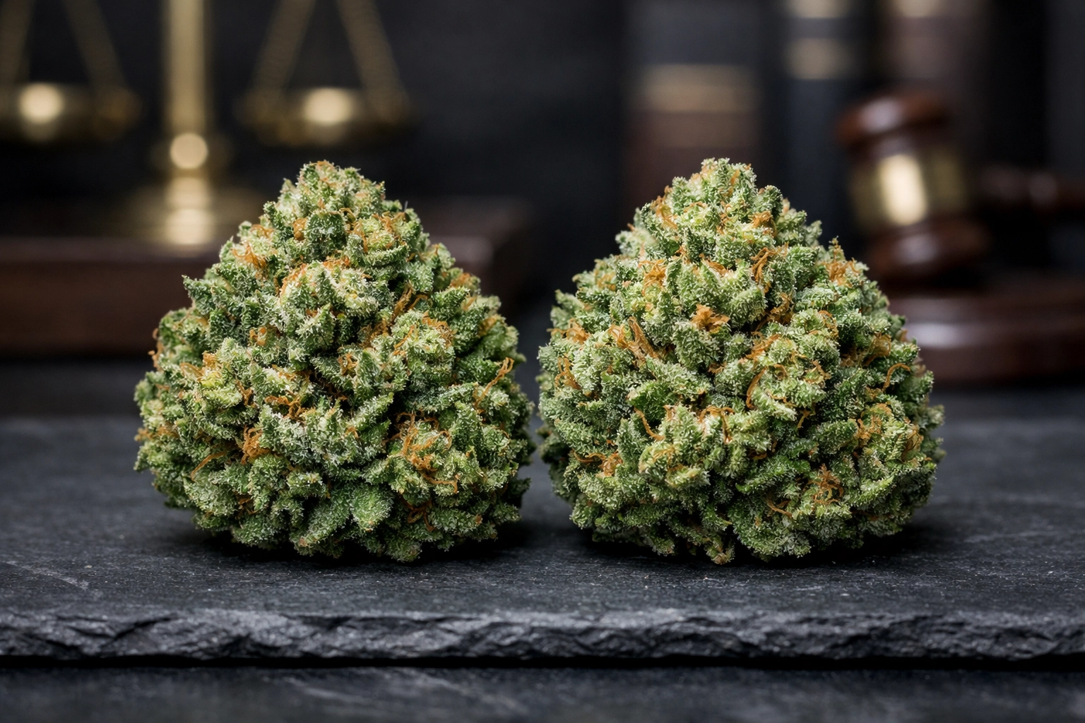 Identical legal hemp and marijuana buds showing why Texas police smell-based searches are contested.