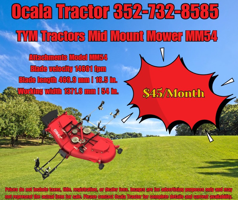 TYM Tractors Mid Mount Mower MM54