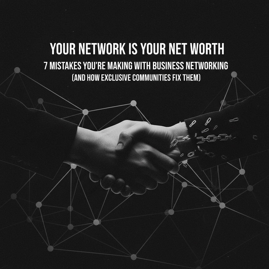 Your Network is Your Net Worth: 7 Mistakes You're Making with Business Networking (And How Exclusive Communities Fix Them)
