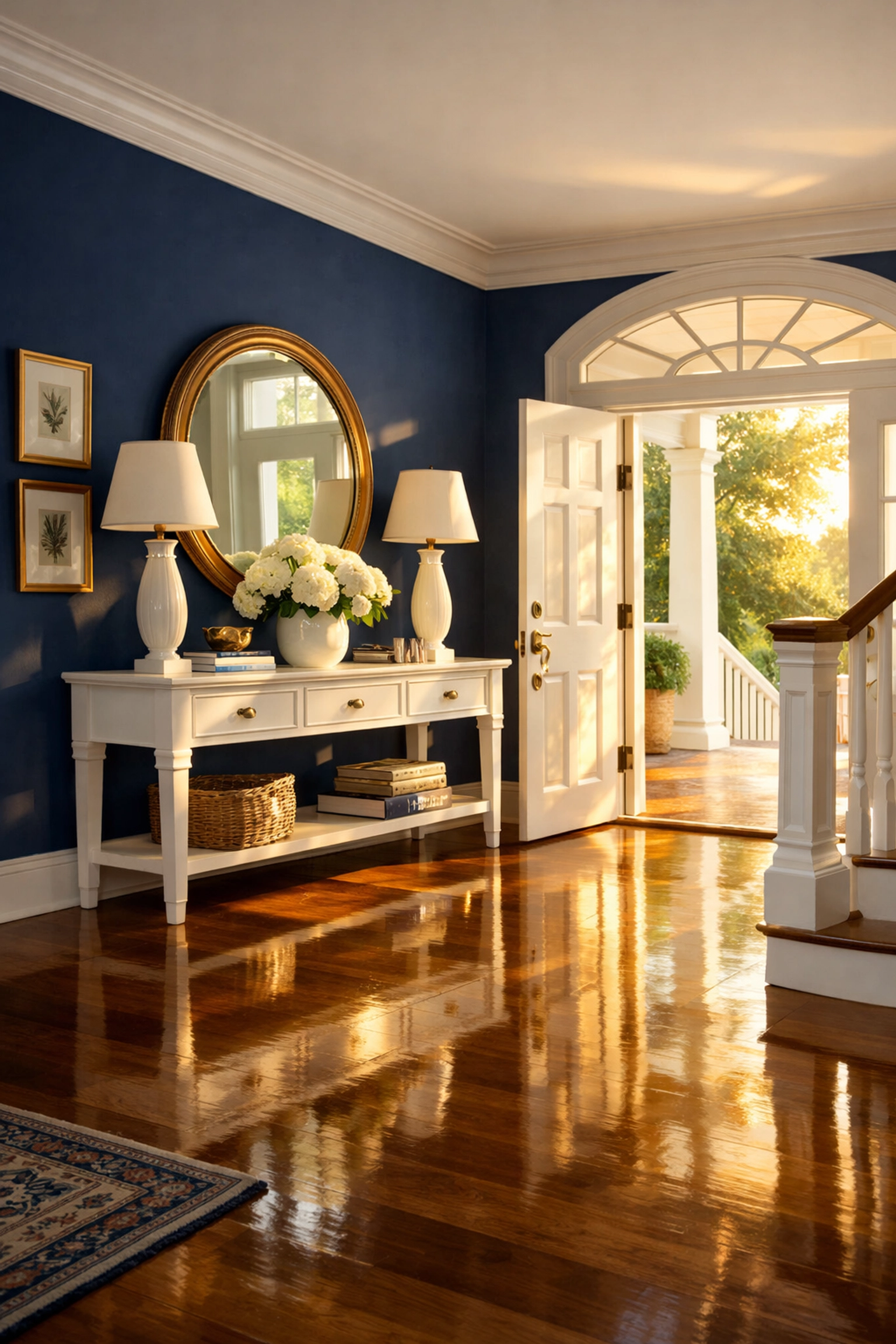 Pristine entryway with polished floors showcasing a successful move-out cleaning service in Worcester MA.