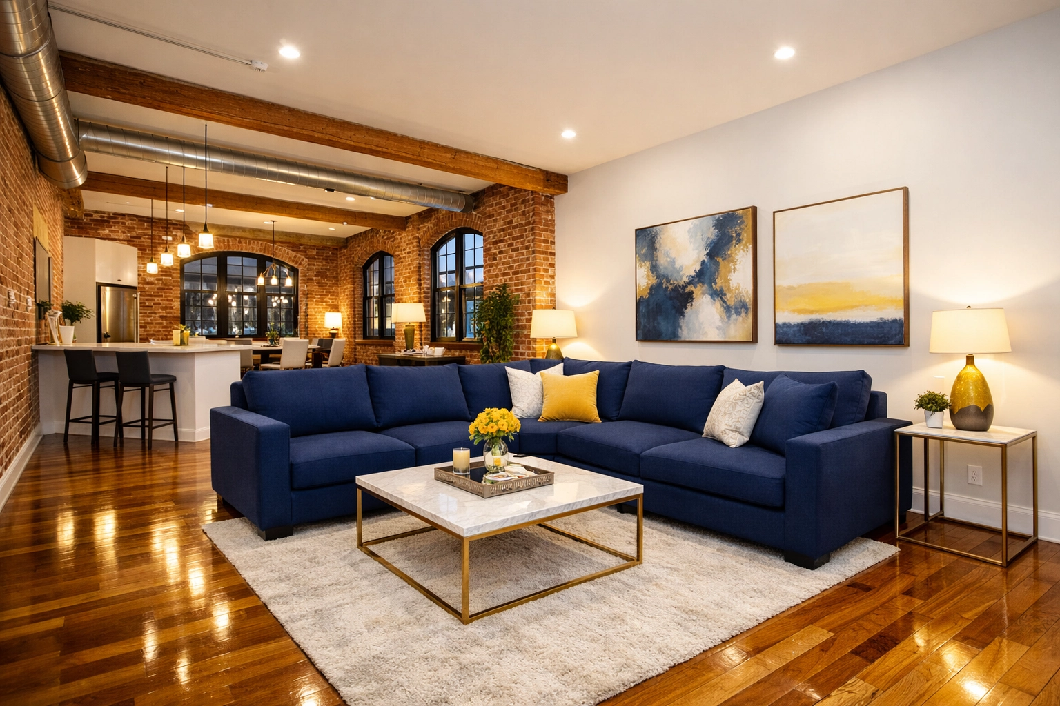 Clean industrial loft in Worcester Canal District showing high-end results from maid services Worcester.