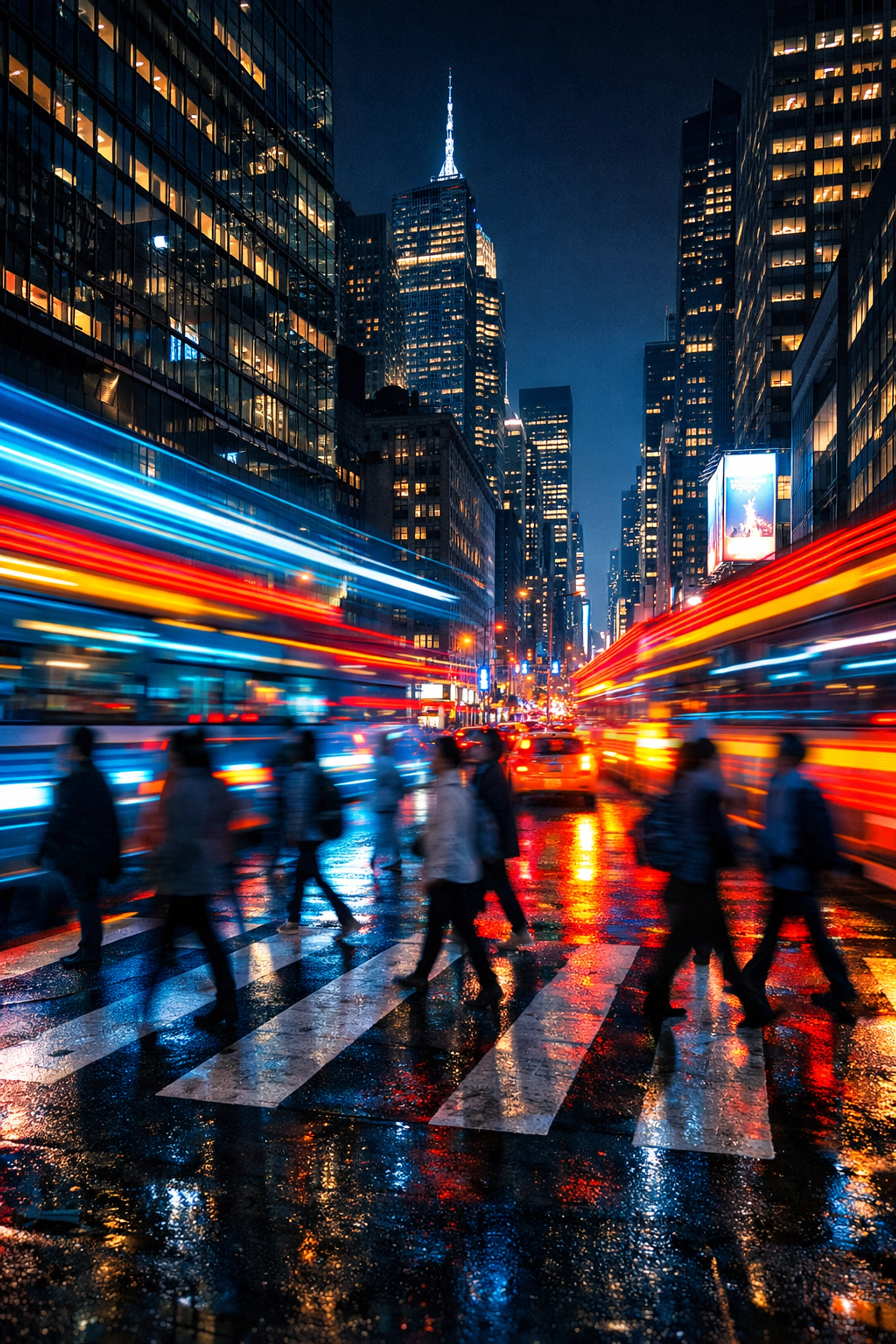 Creative street photography ideas using long exposure to capture blurred movement in the city.