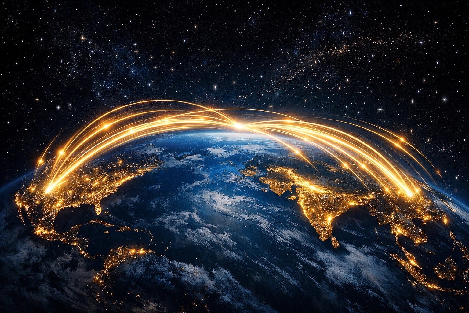 Global digital connections linking Los Angeles businesses to international markets for rapid economic growth.