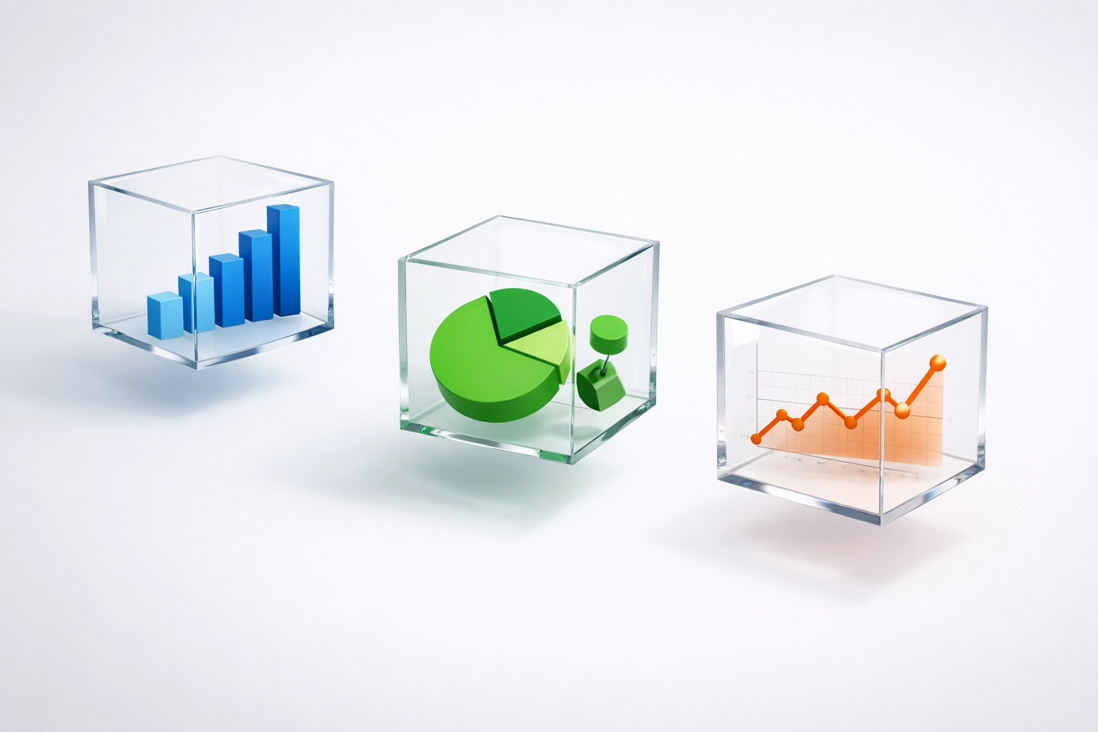 Disconnected data visualizations representing fragmented business metrics across departments