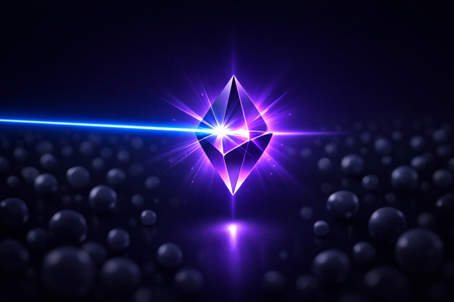 A precise light beam hitting a prism symbolizing targeted search intent and AI content optimization.