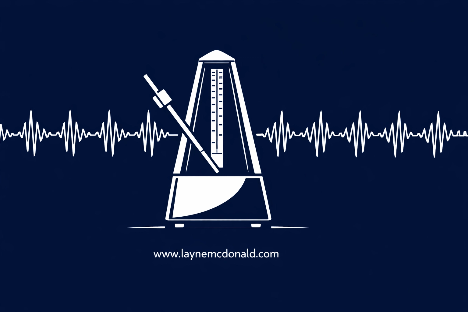 A modern metronome with pulse waves, representing consistency in Christian leadership and digital content.