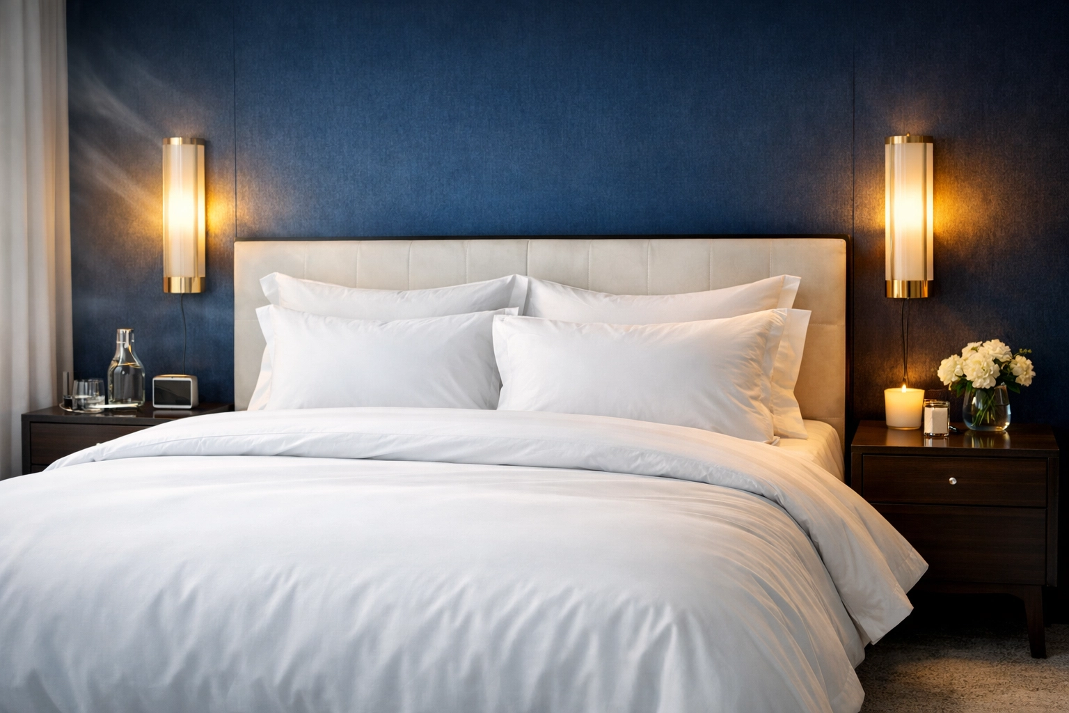 Dust-free master bedroom with clear air, showing the benefits of professional house cleaning for cognitive recovery.