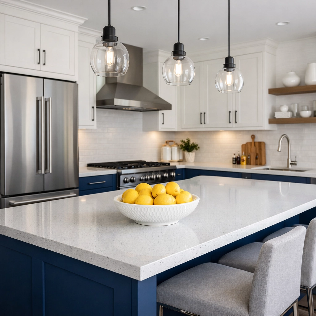 Modern kitchen in a Worcester home maintained by house cleaning services Worcester MA.