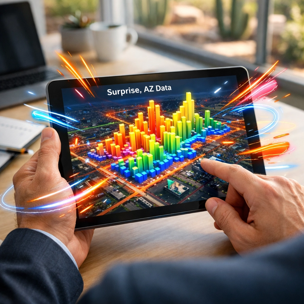 AI real estate marketing in Arizona using advanced data tools to help Surprise home sellers and buyers.