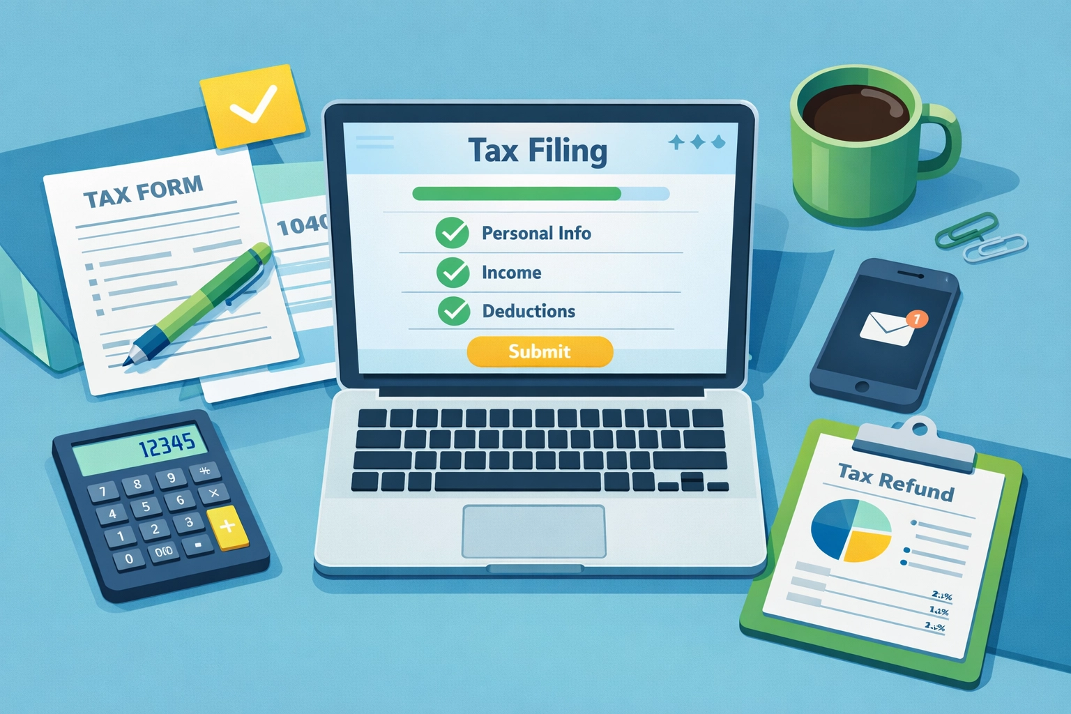 Online tax software interface showing IRS Free File program for easy electronic filing