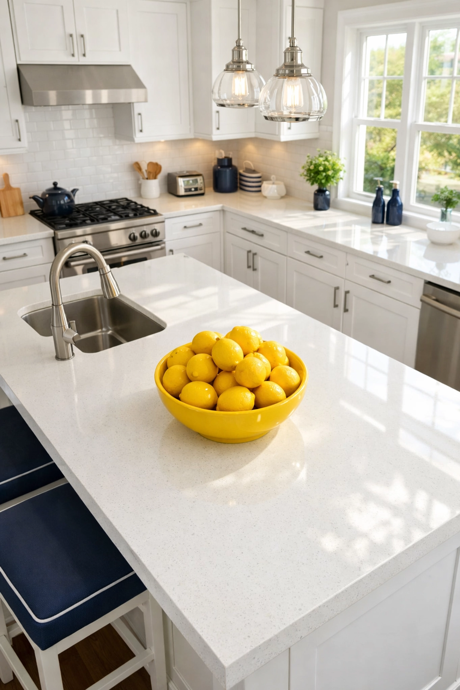 Spotless modern kitchen in Natick, MA, illustrating the benefits of professional weekly house cleaning.