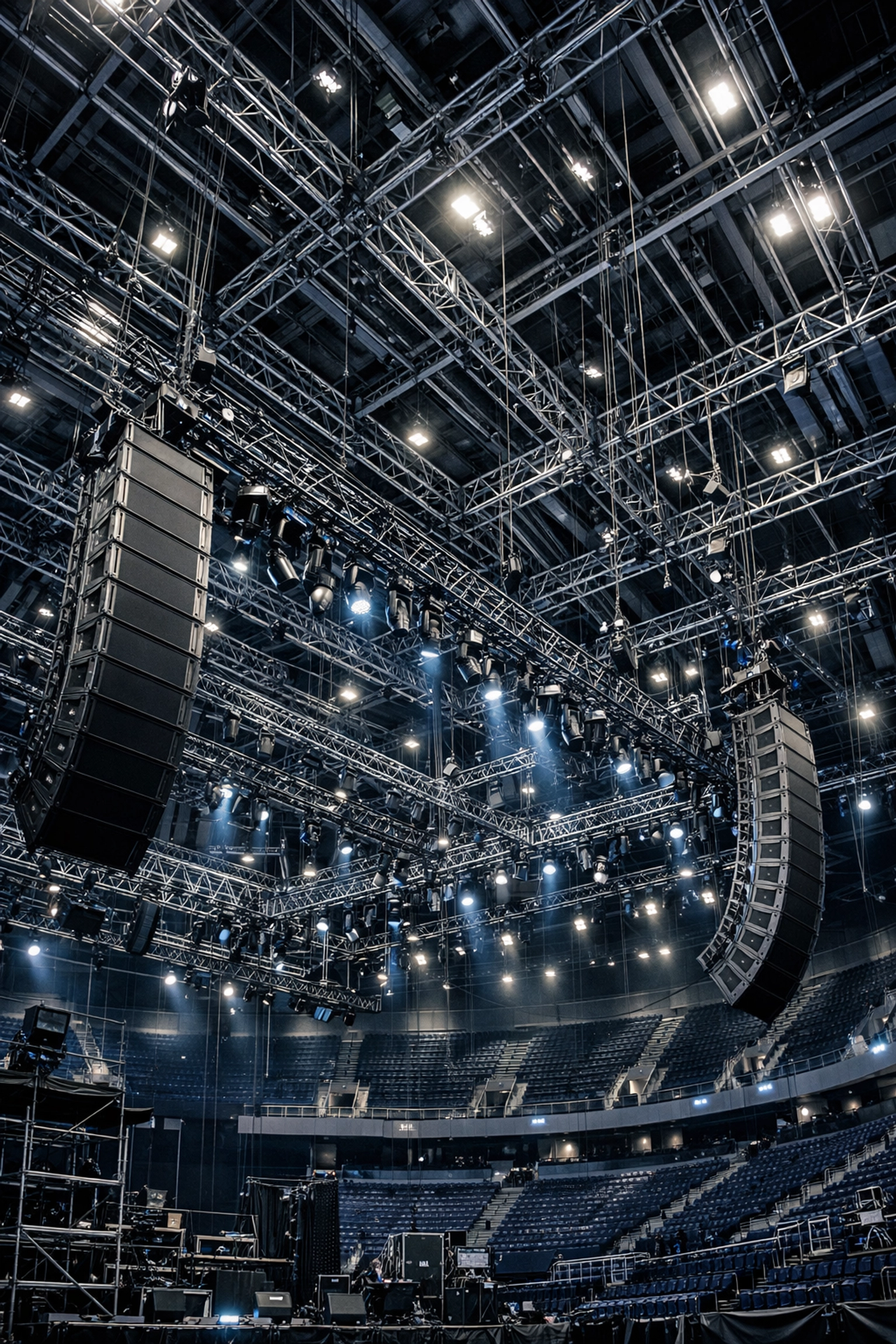 Modern venue interior showing advanced lighting and sound infrastructure for professional live events.