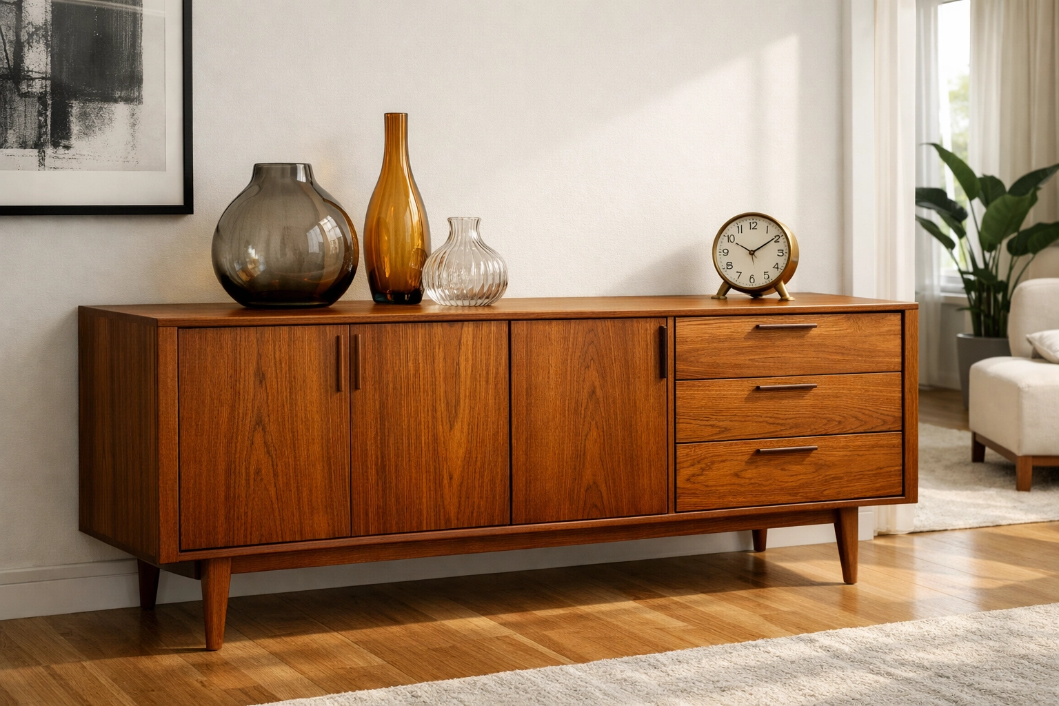 High-quality Mid-Century Modern furniture pieces being resold as durable home decor alternatives.