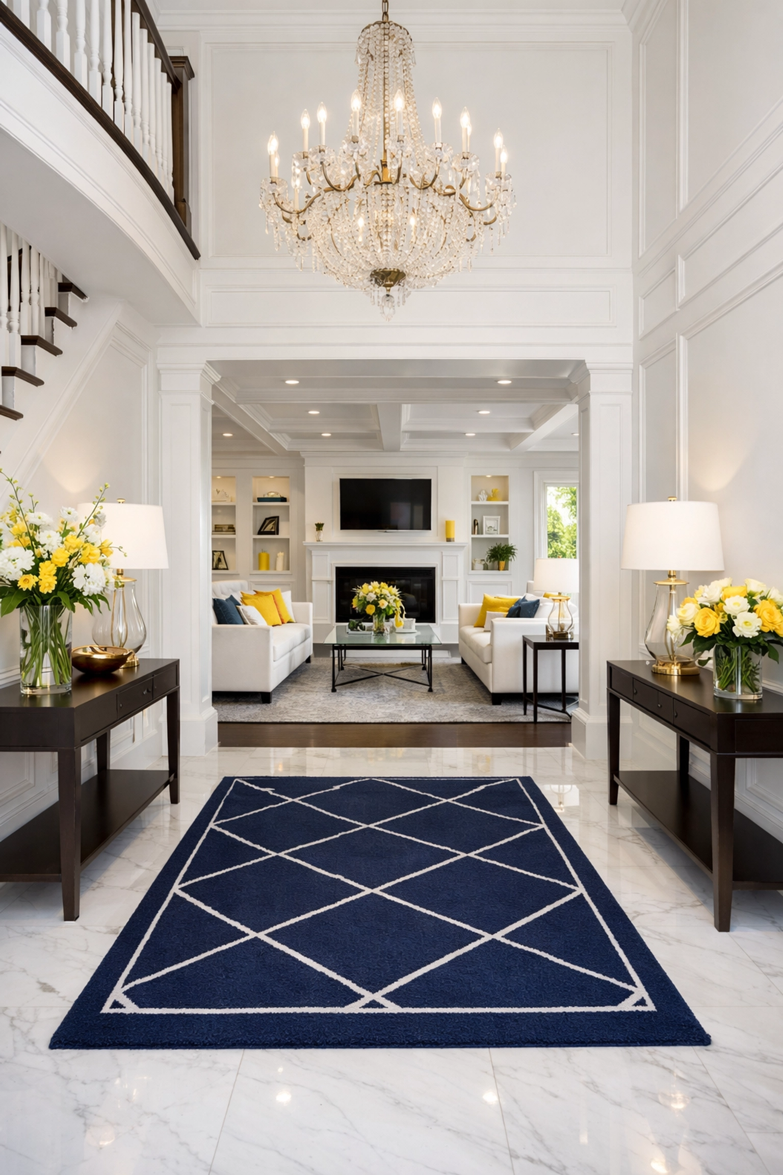 Pristine foyer and open-concept home interior from professional cleaners in Leominster MA.