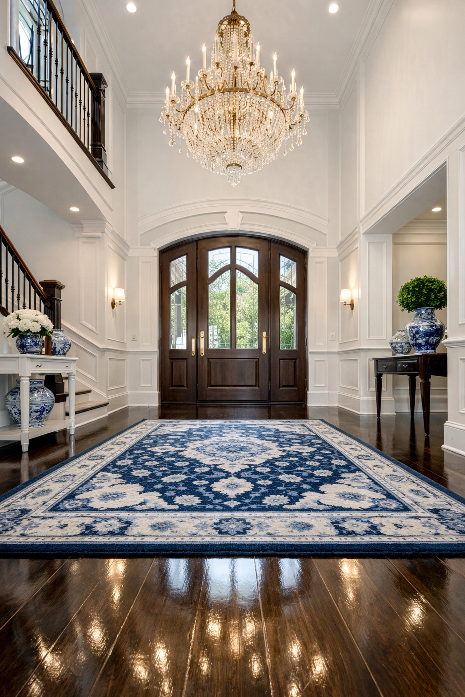Immaculate luxury home entryway in Littleton following professional post construction cleaning services.
