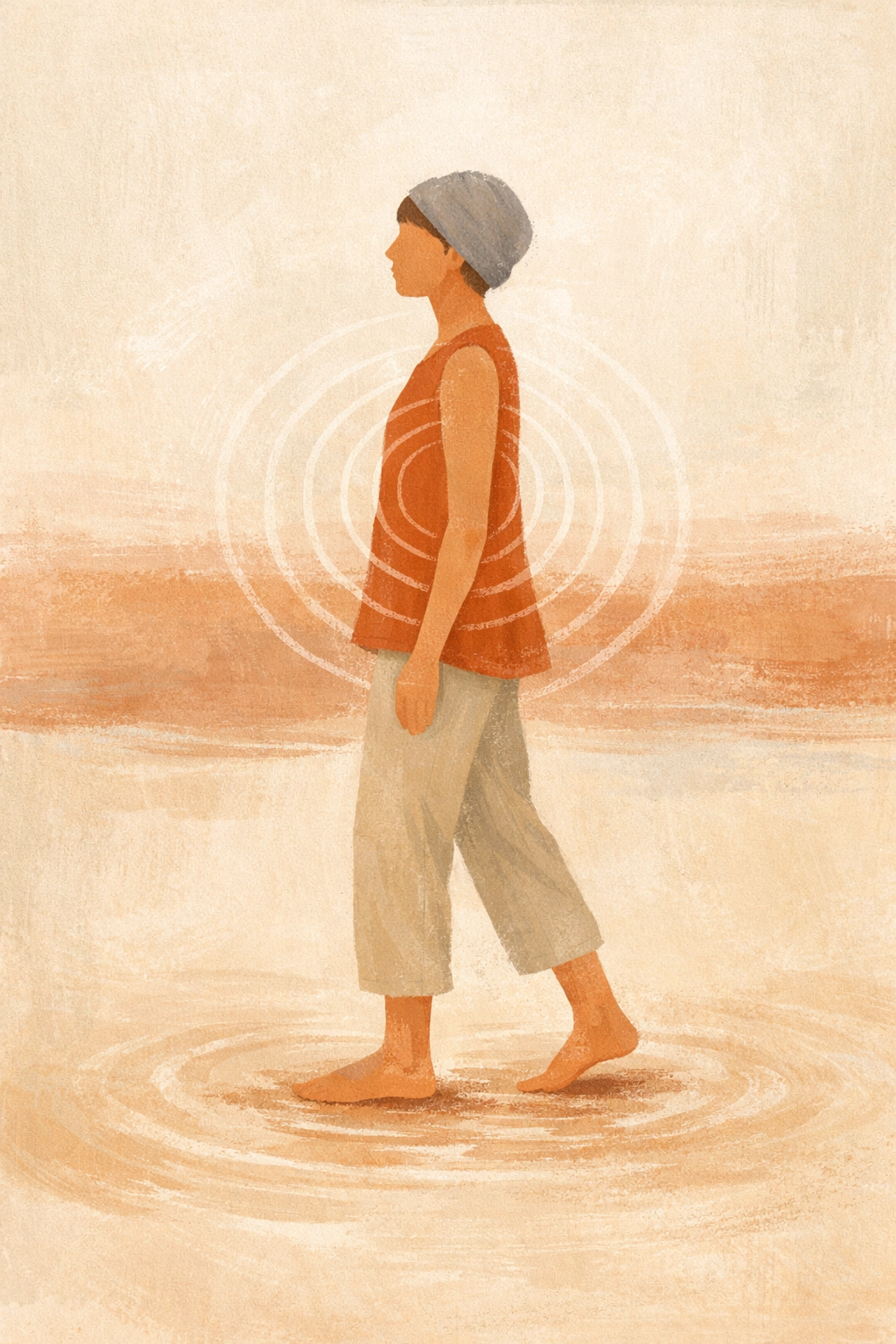 Person practicing mindful movement and grounded presence through somatic awareness