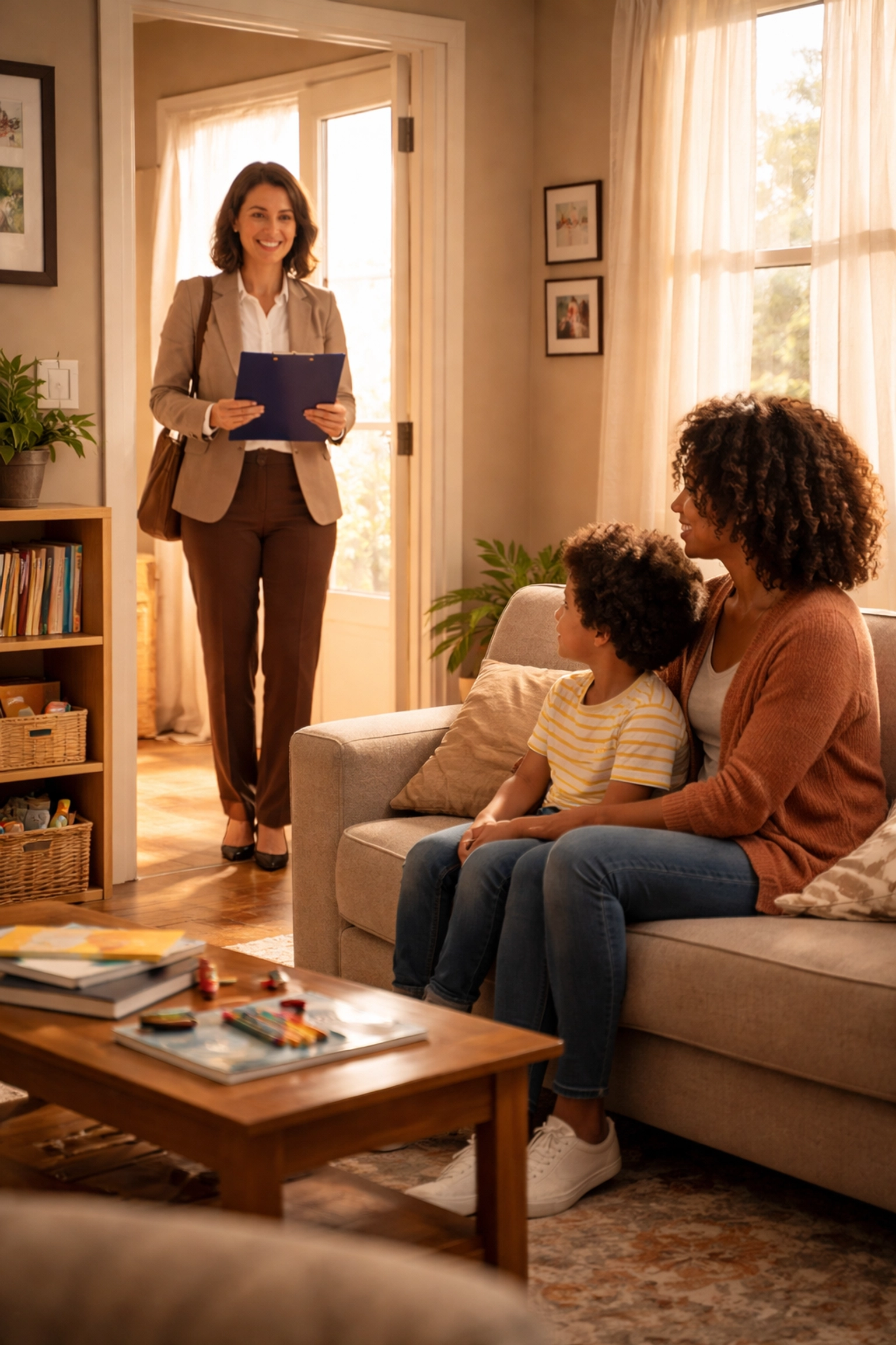 Home visit in a Fredericksburg VA family law case, Guardian ad Litem observing child’s living environment