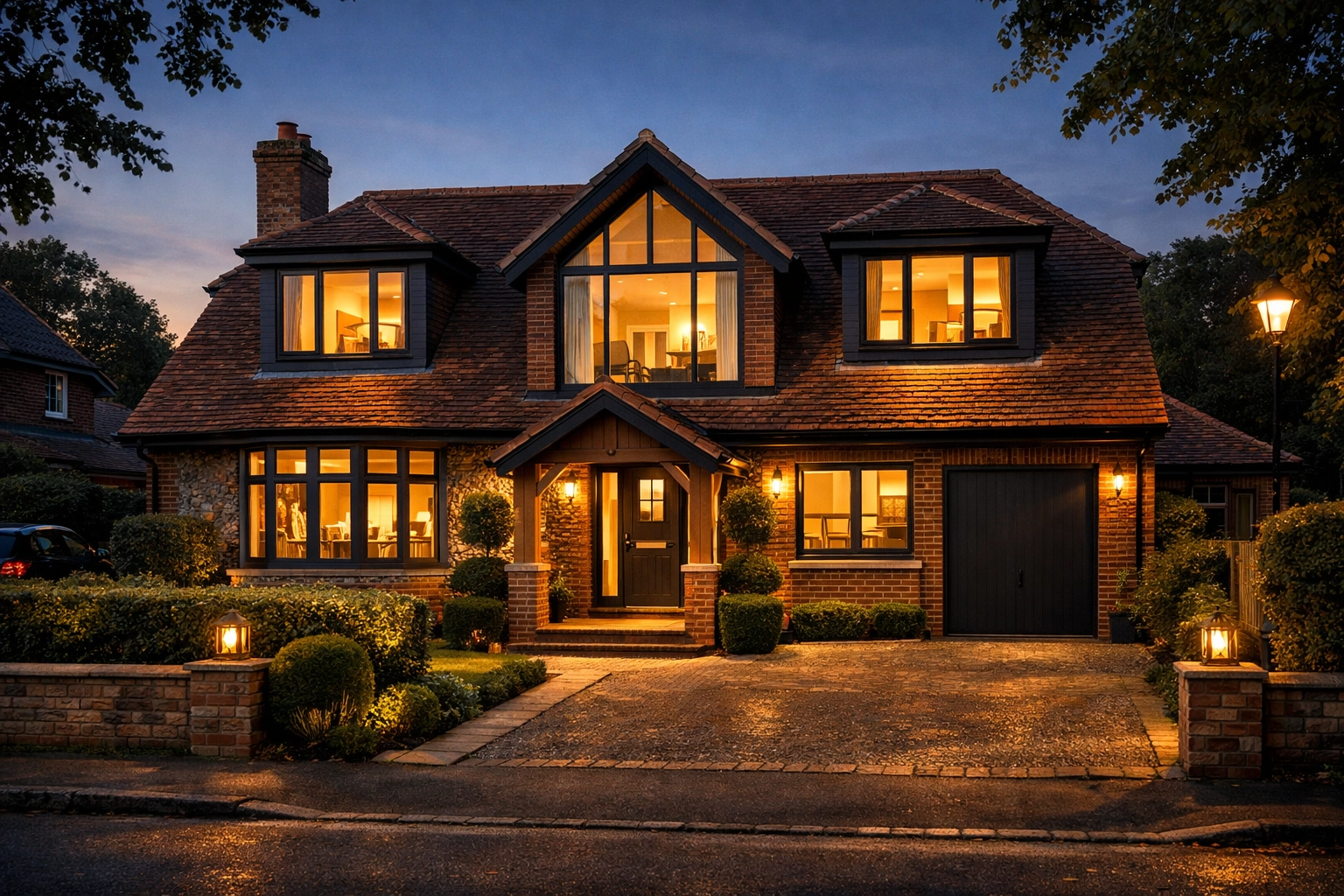 Completed street-side view of a stunning second-floor bungalow renovation in Chichester.