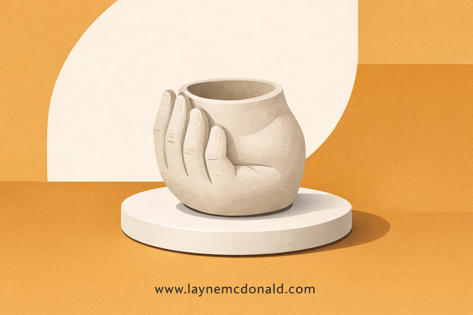 A textured clay jar on a pedestal, highlighting authenticity and human connection in media creation.
