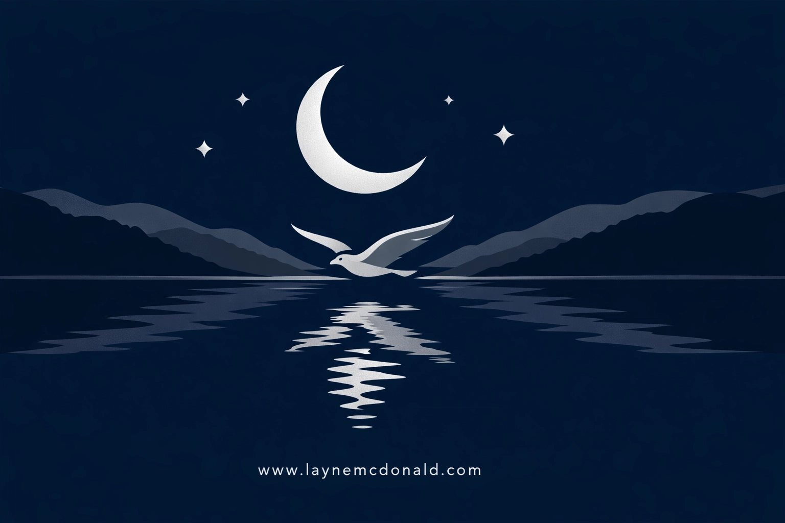 A peaceful night landscape with a soaring bird symbolizing Sabbath rest and spiritual peace.