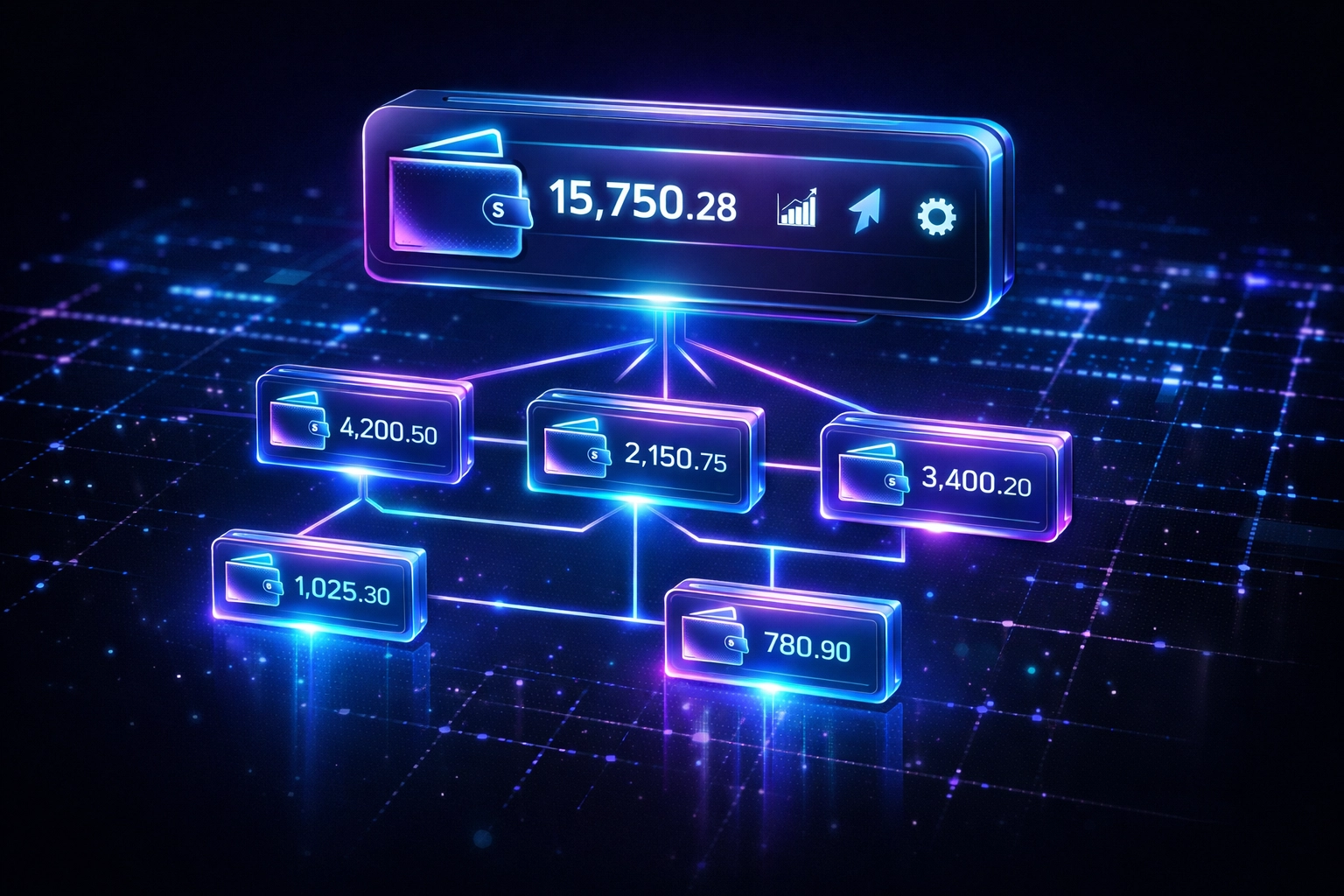 LareBlocks master wallet with sub-wallet architecture for enterprise payment management