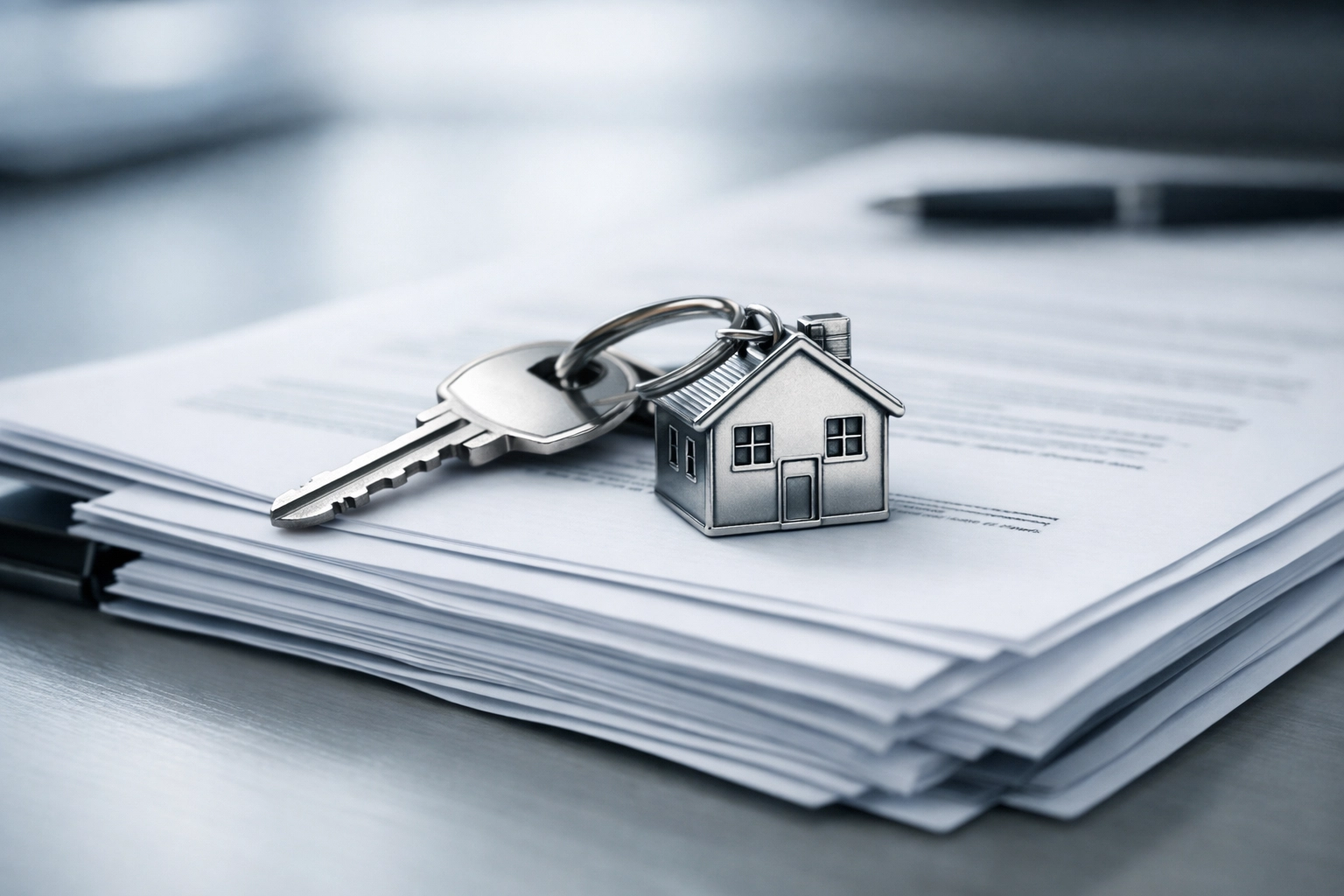 House keys and property paperwork representing the marital home in a Virginia divorce