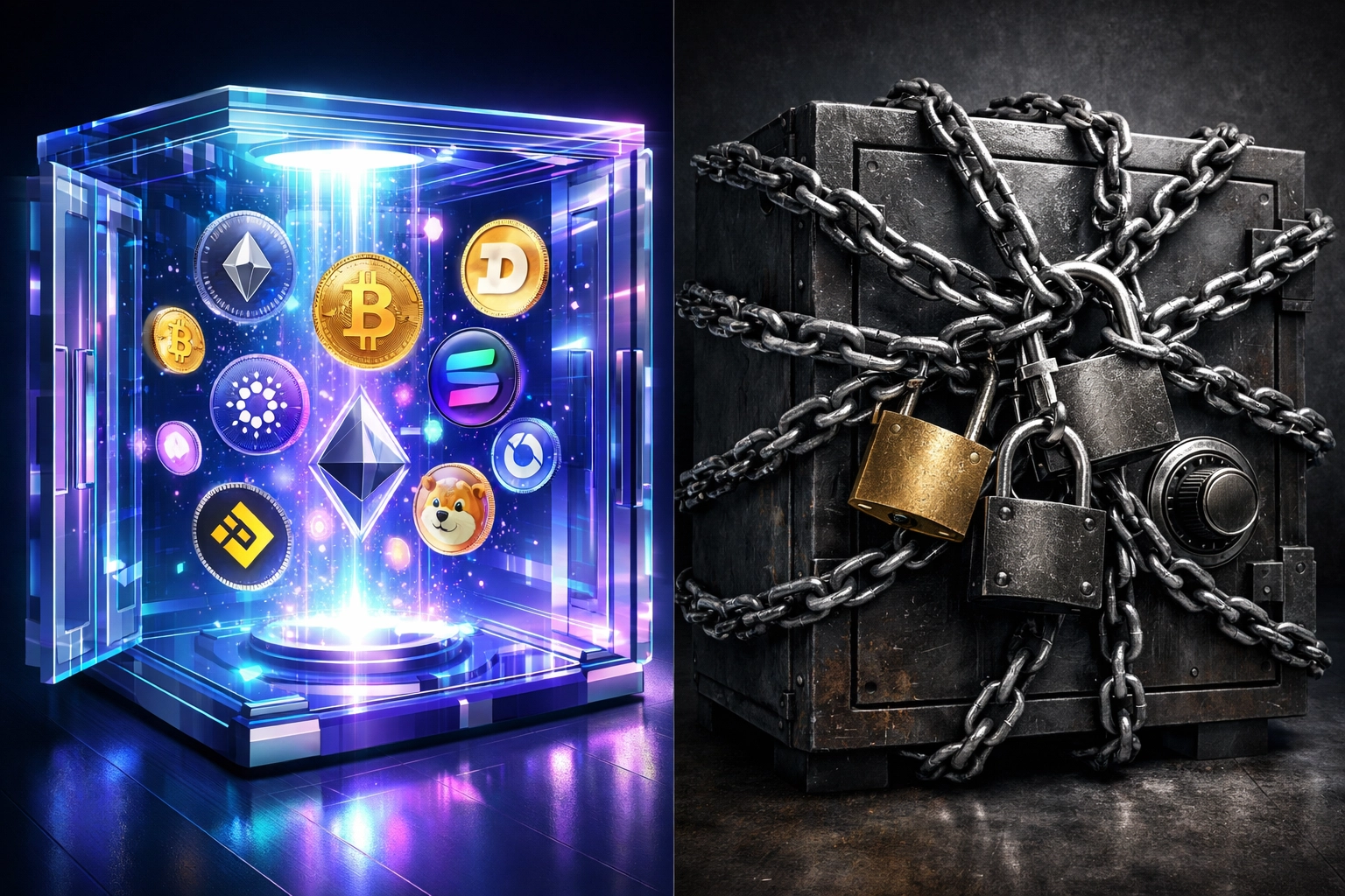 Self-custody Web3 vault versus traditional locked custodial payment system comparison