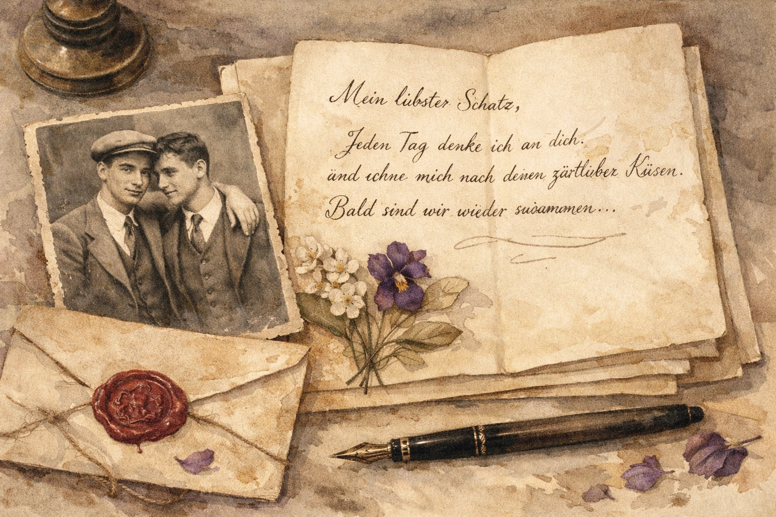 Vintage 1920s love letter and photo revealing hidden queer history in Basel