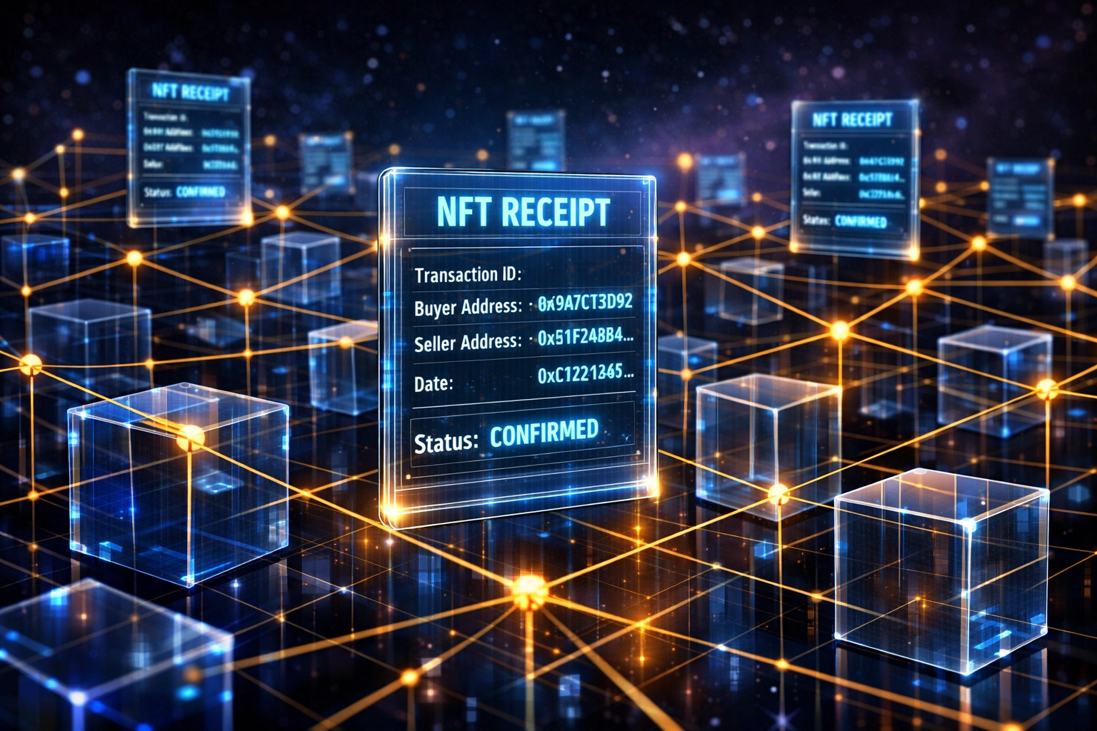 Blockchain network with NFT receipt tokens for merchant transaction tracking and compliance
