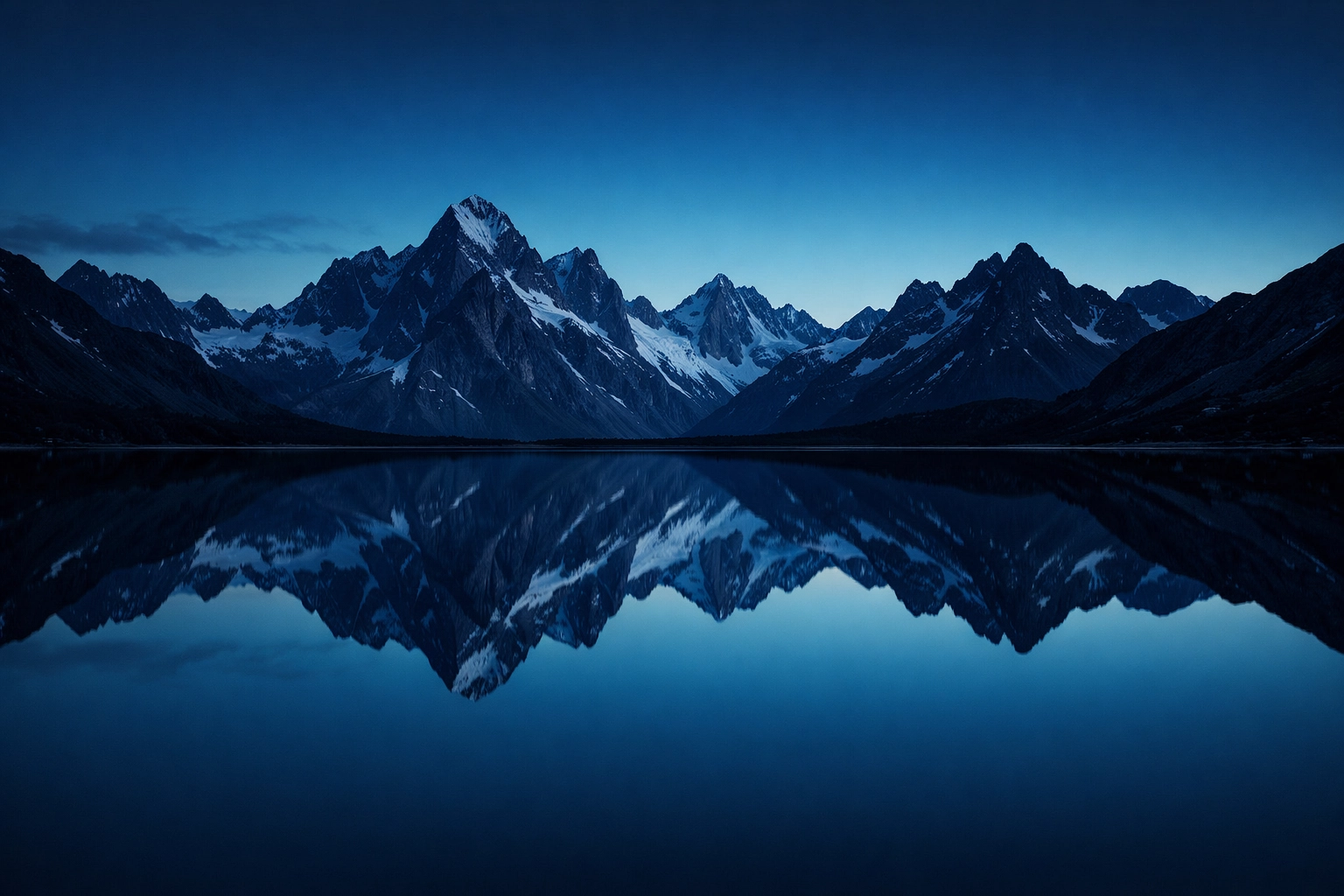 A mountain range reflected in a lake with a perfectly straight horizon to avoid common photography mistakes.