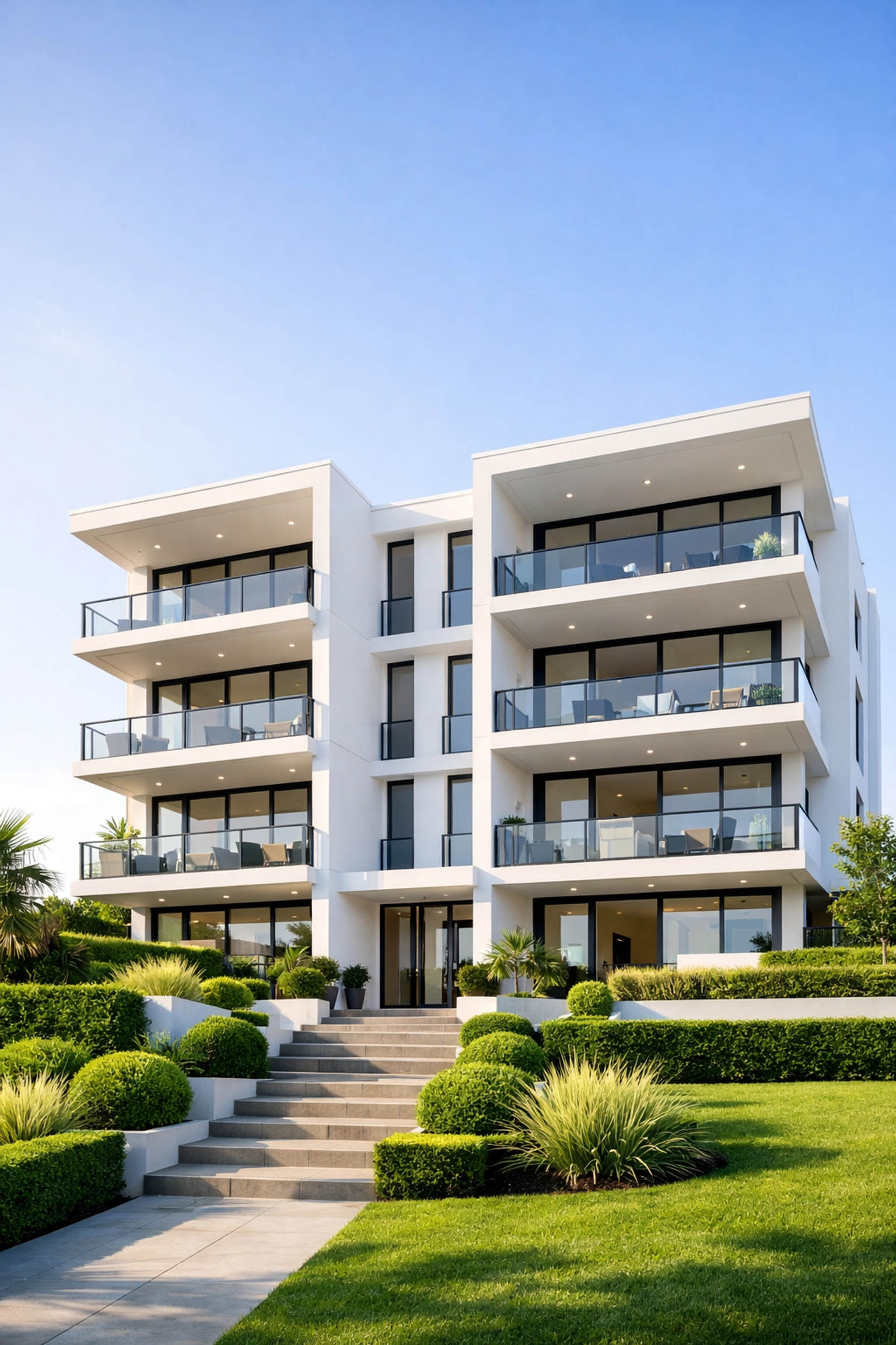 Modern 8-unit multi-family property representing a pivot from single-family to commercial real estate investment.