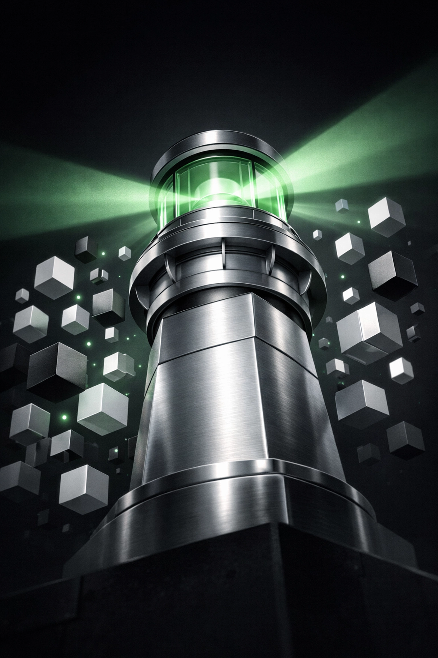 A digital beacon illuminating data blocks to reveal marketing ROI and hidden attribution from AI search clicks.