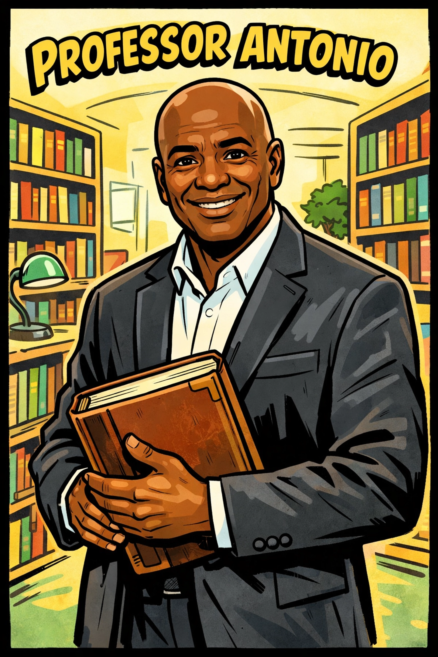 Professor Antonio, a CRC mentor, teaching the importance of resilience and literacy in a library.