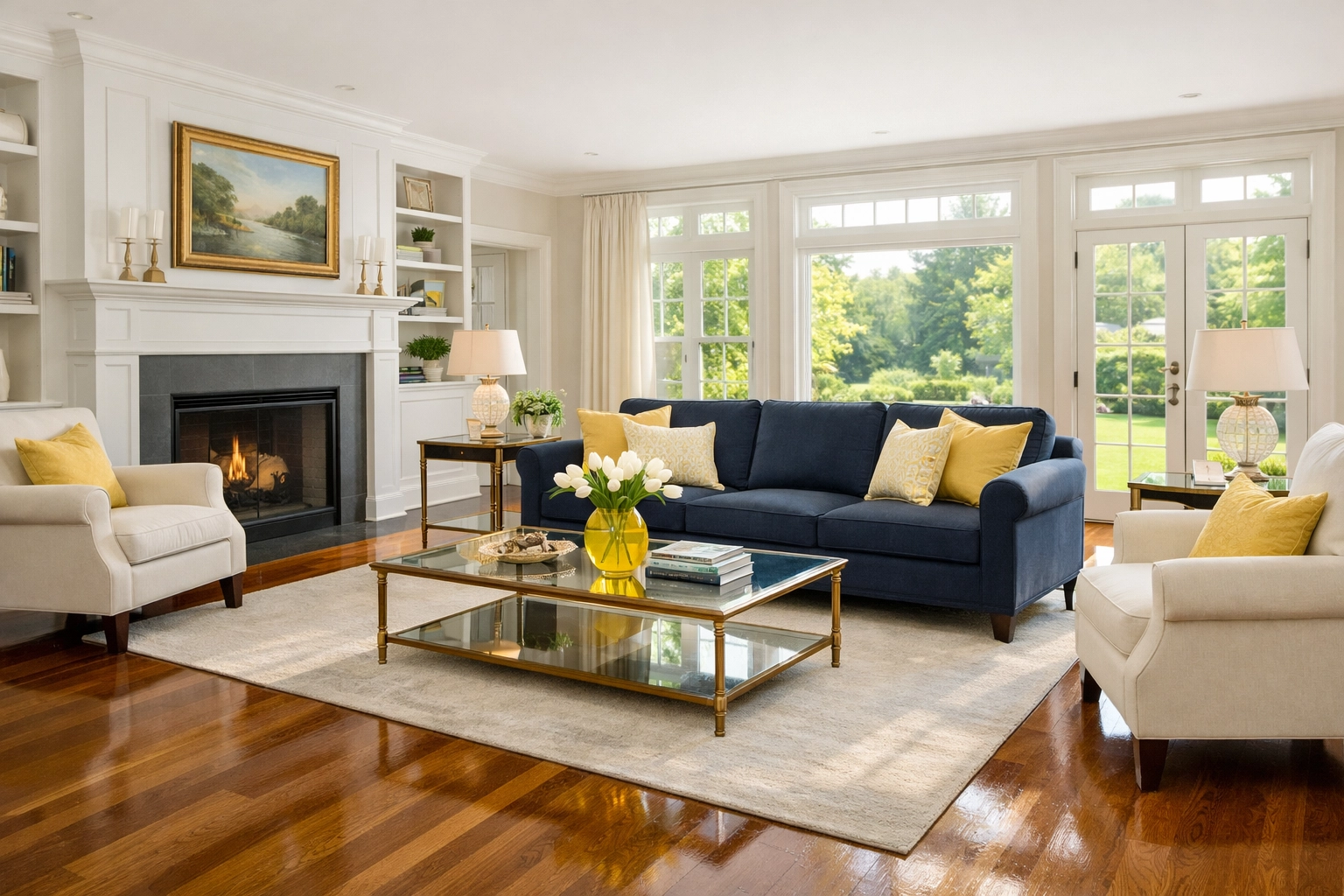 Immaculate sun-drenched living room following a professional Weekly House Cleaning Hardwick MA service.