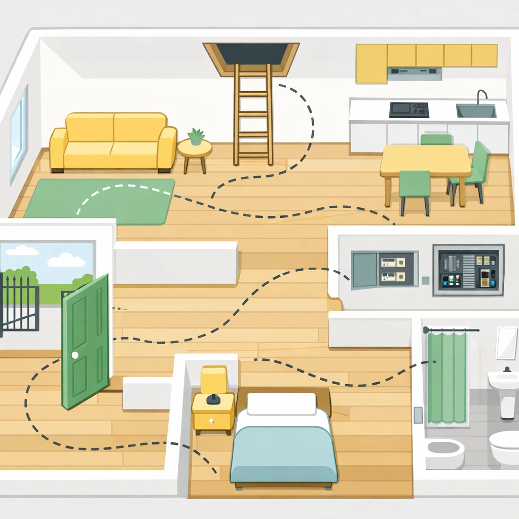 Home layout with clear pathways and accessible areas for handyman service