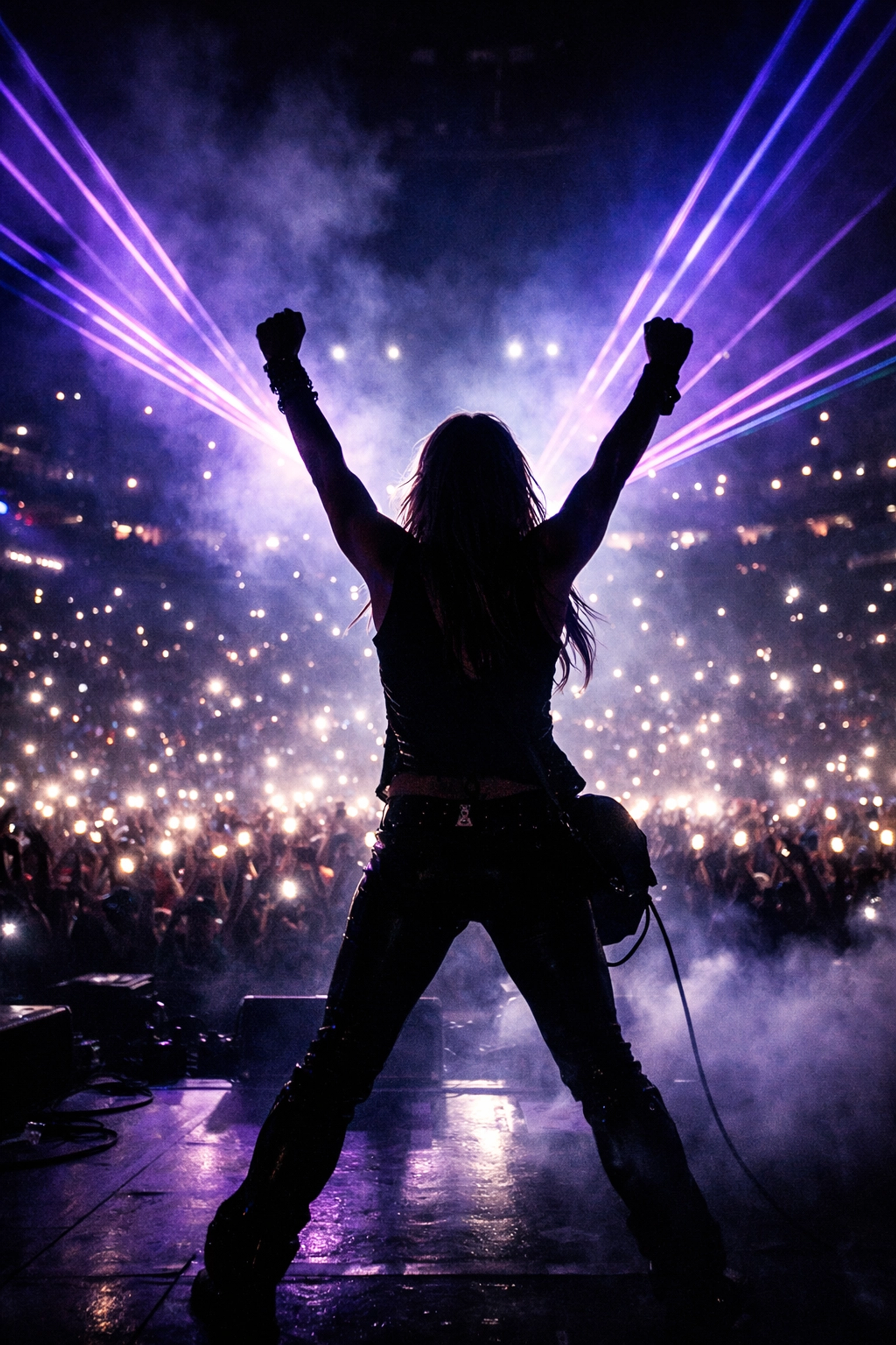 Robyn world tour arena concert with massive crowd and stage lights