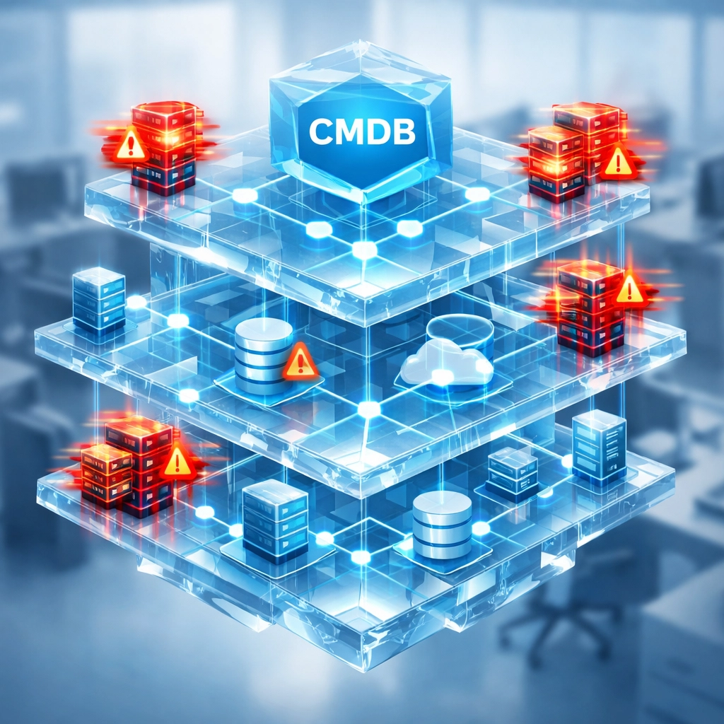 ServiceNow CMDB database with duplicate configuration items causing ITOM implementation accuracy issues
