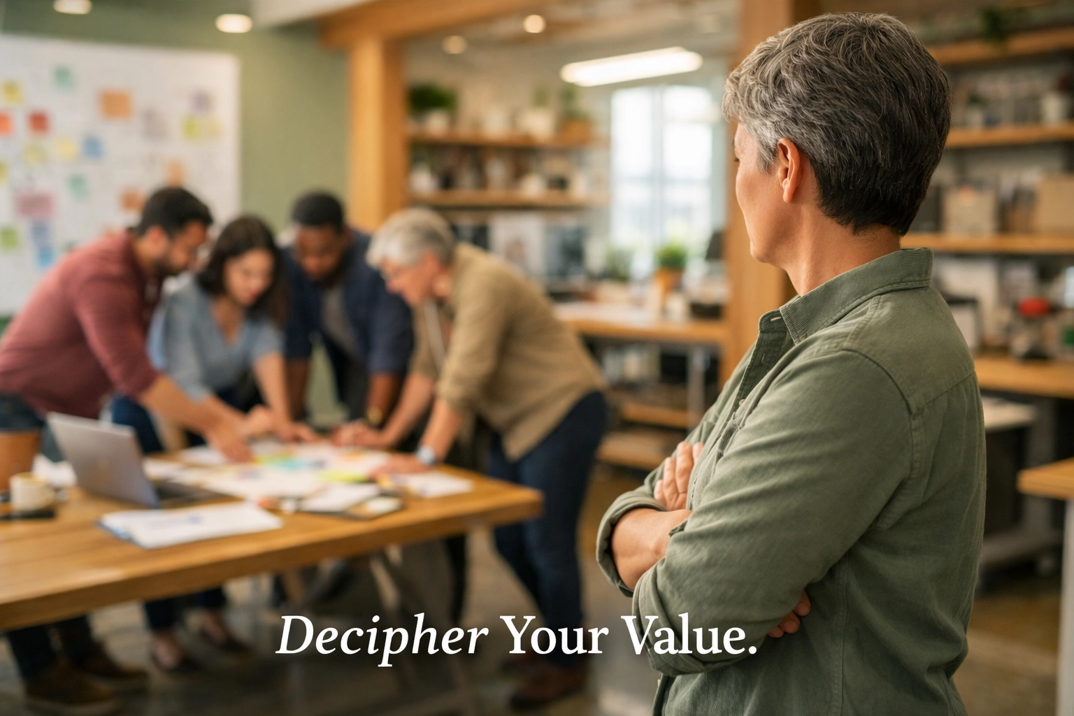 A collaborative business team working independently to increase bankable company value. Decipher Your Value.