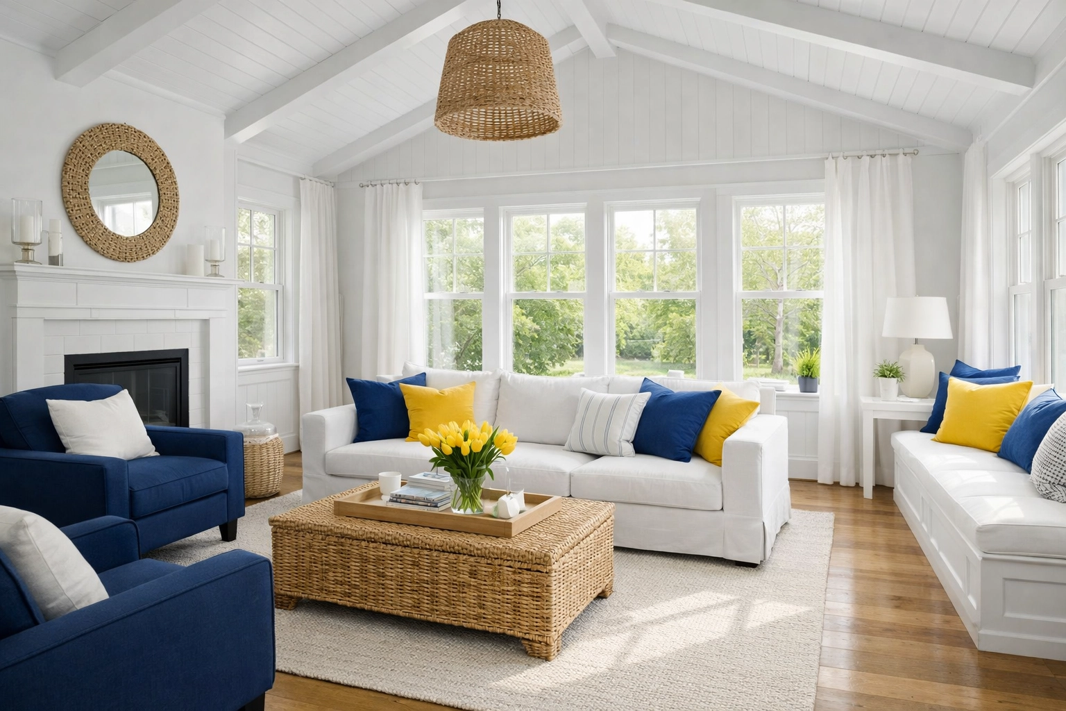 Organized Massachusetts living room reflecting a successful residential cleaning MA strike and decluttering.