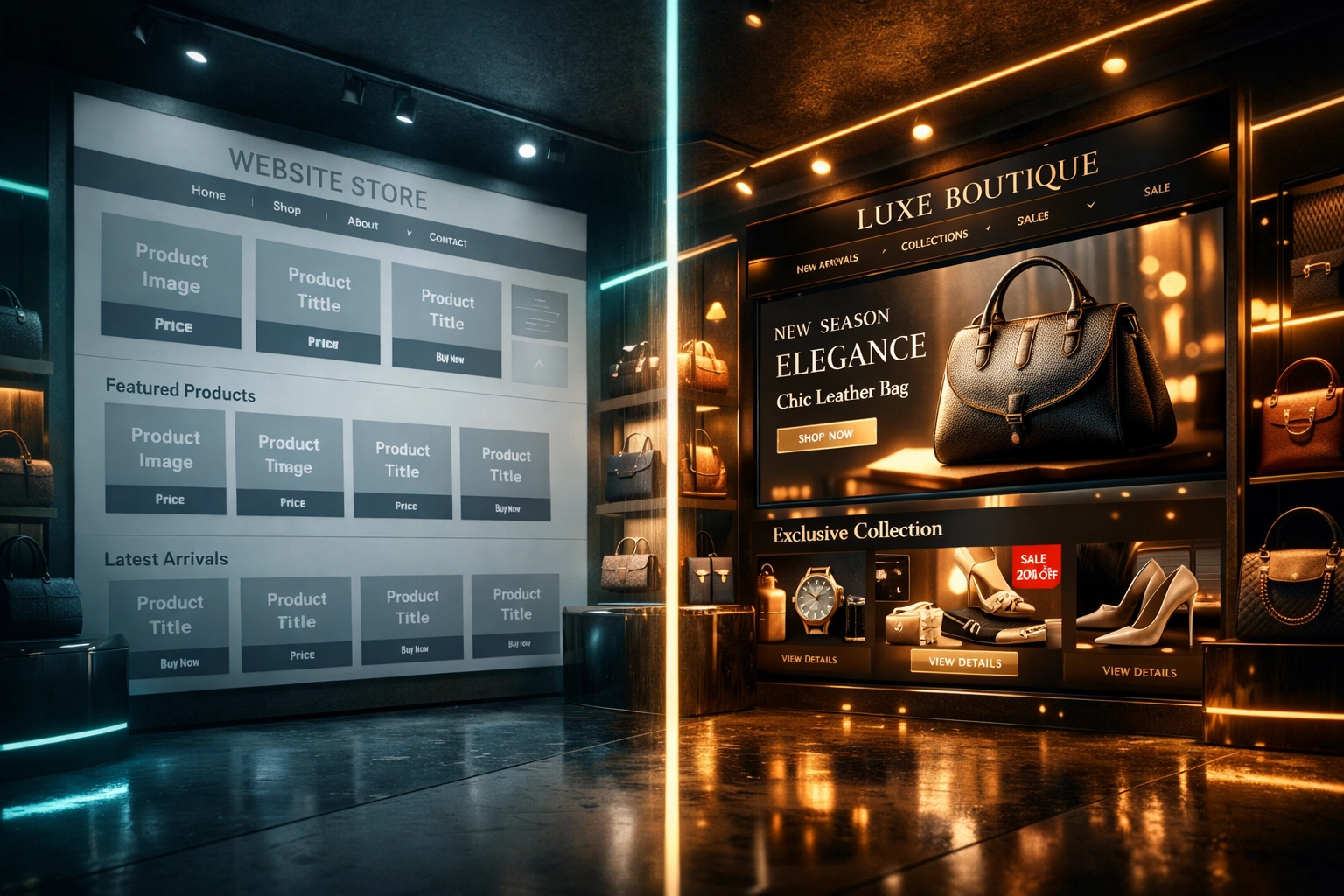 Template e-commerce versus custom platform comparison for luxury retail brands