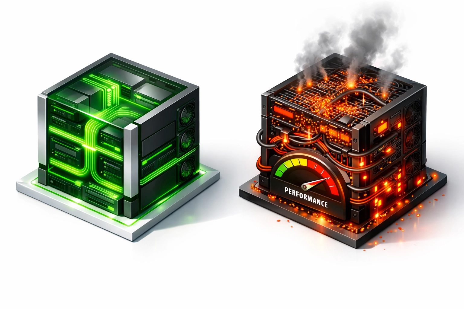 Comparison of optimized vs overloaded ServiceNow MID server discovery performance