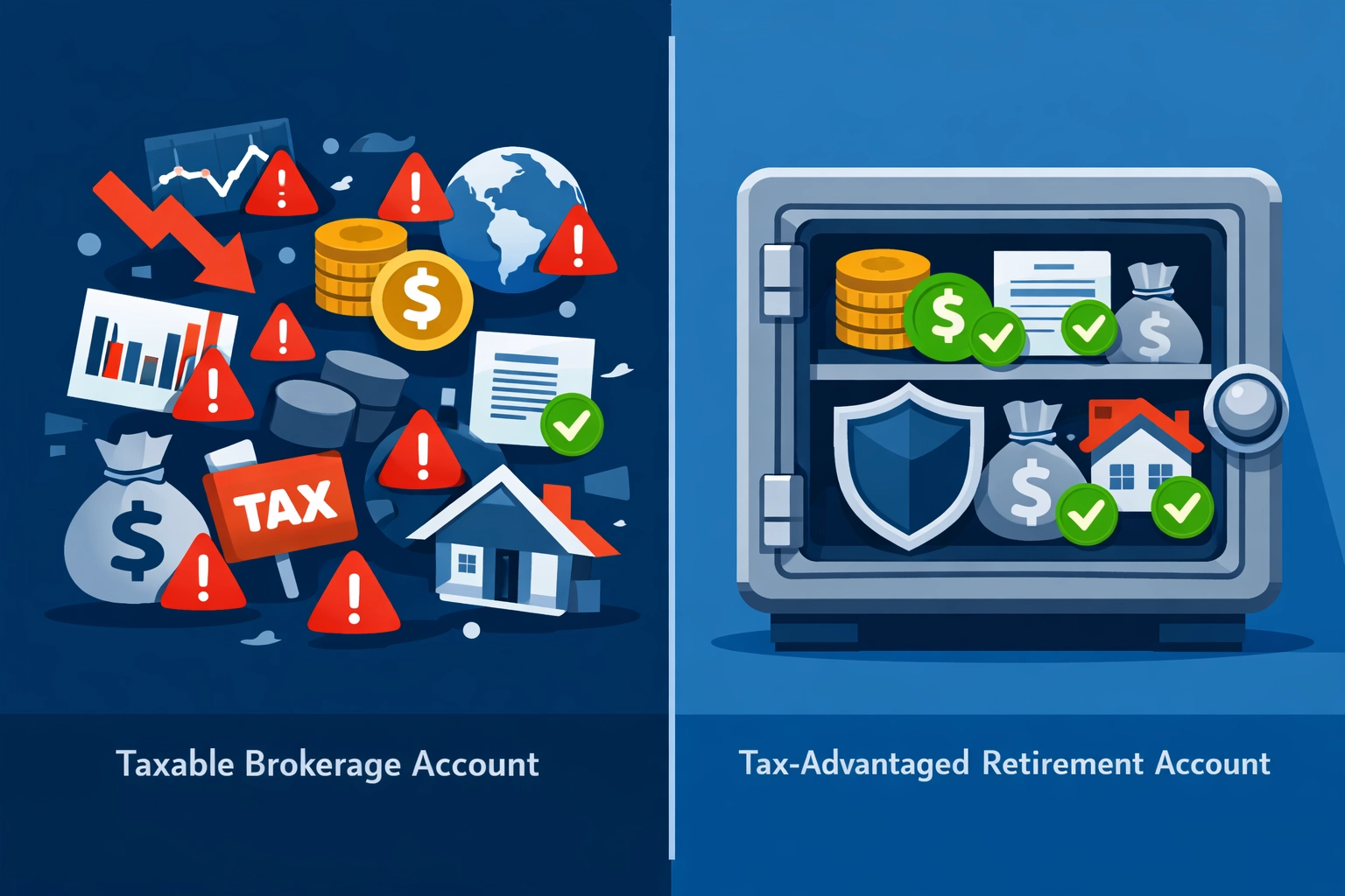 Tax-efficient asset location comparing taxable and tax-advantaged accounts