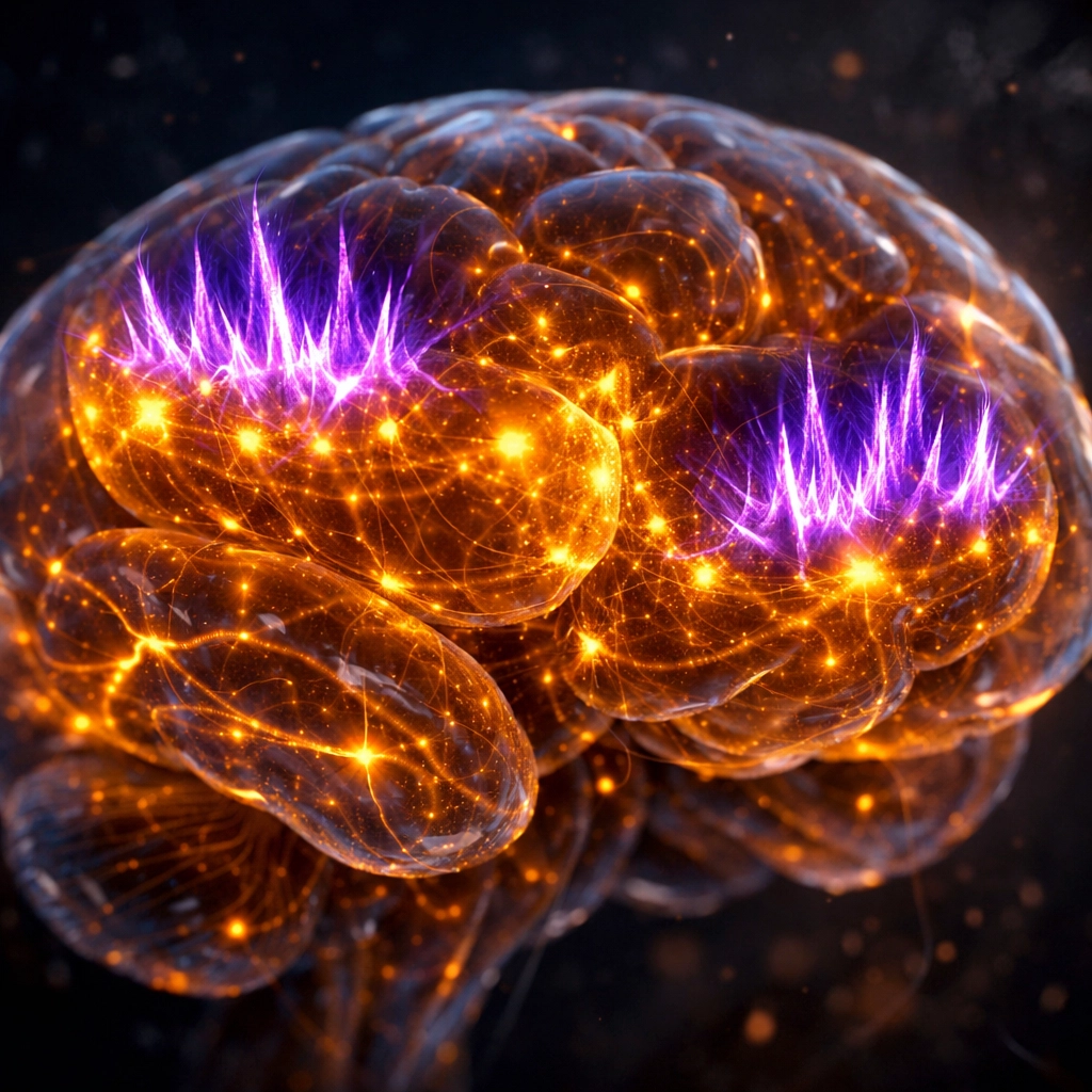 Diagram of dopamine spikes and baseline levels within the human brain's reward pathways.