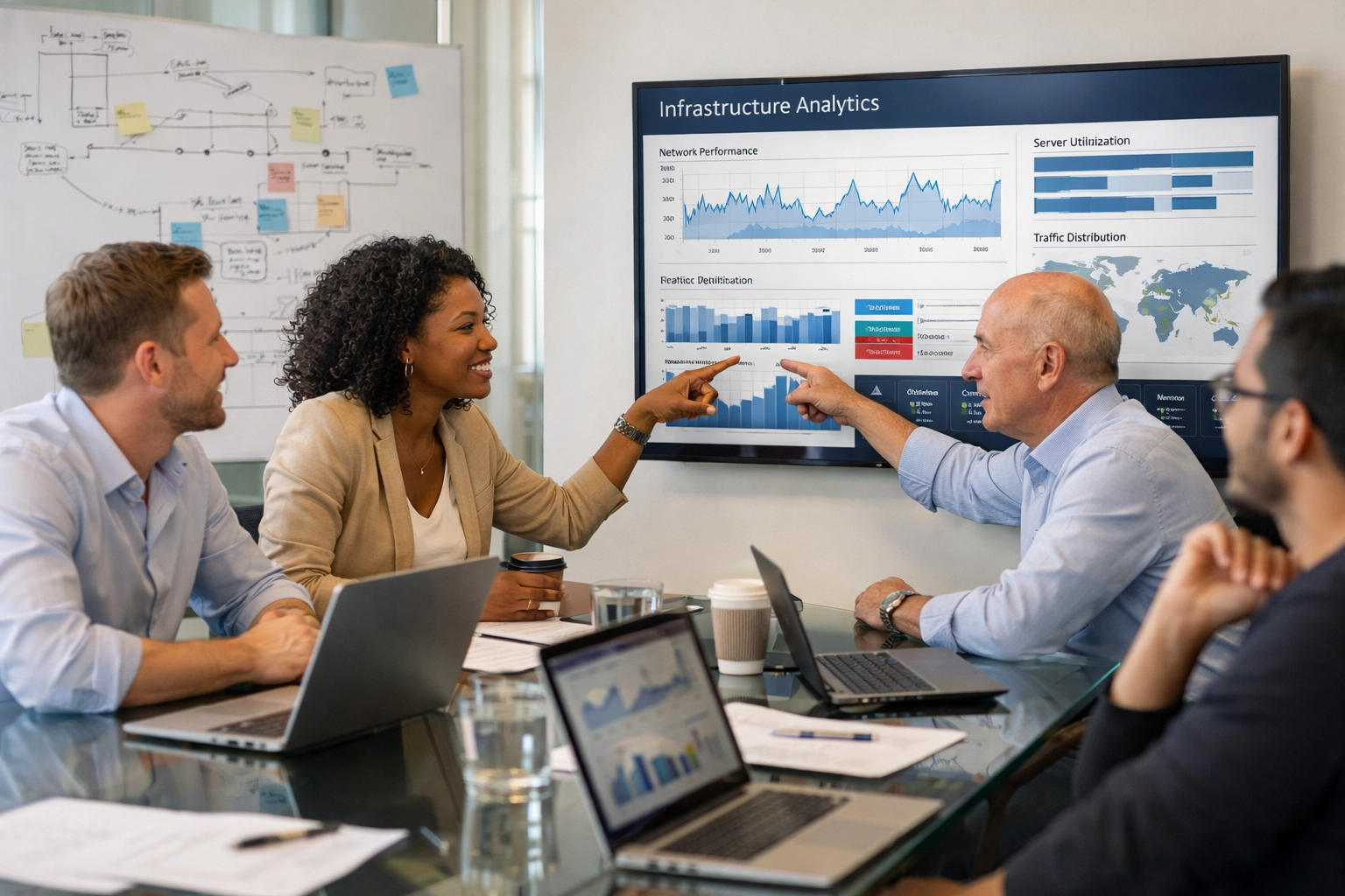 ServiceNow implementation partner team conducting ITOM strategy and ROI planning session