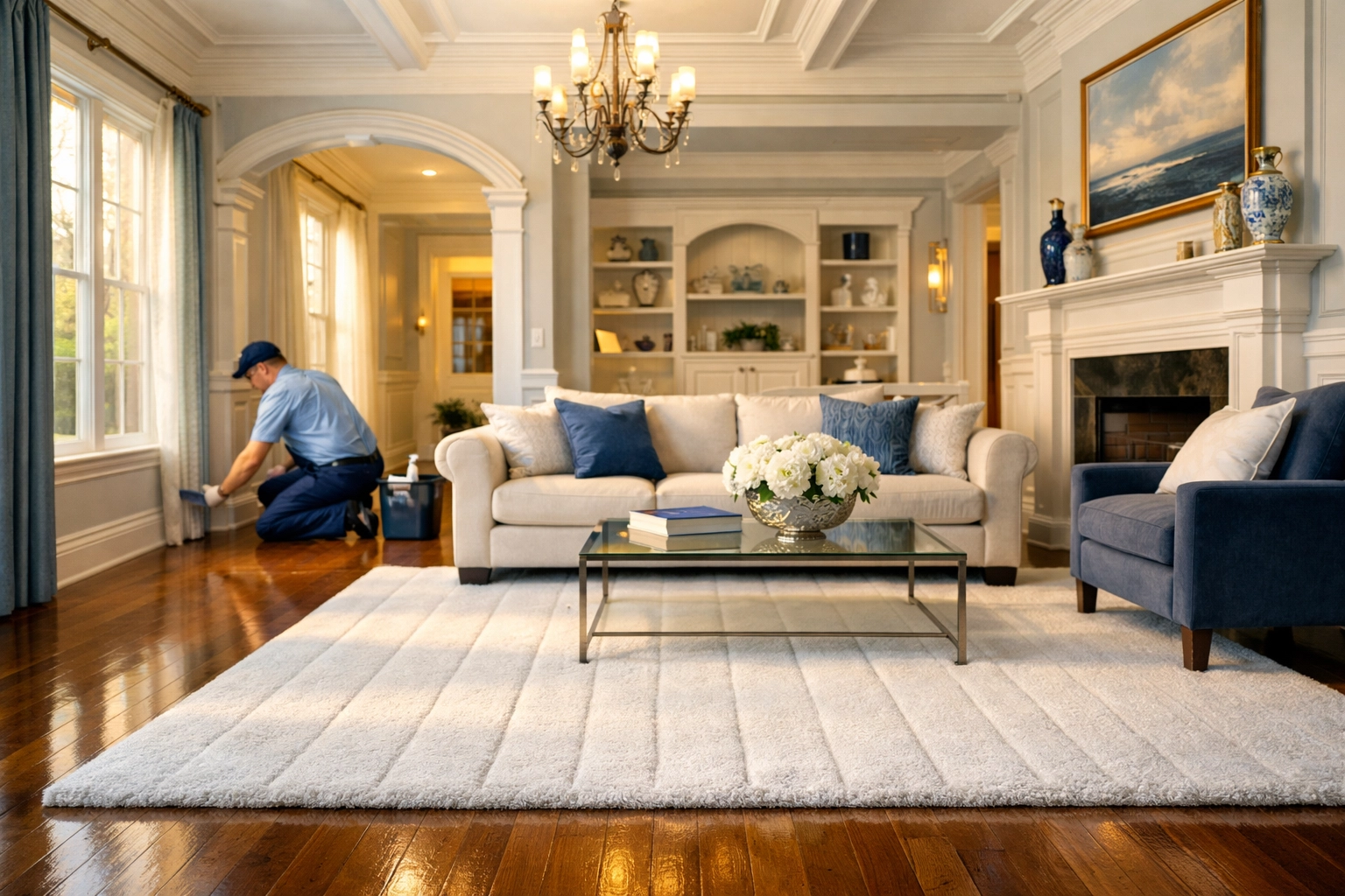 Luxury home interior featuring the professional results of house cleaning services MA.