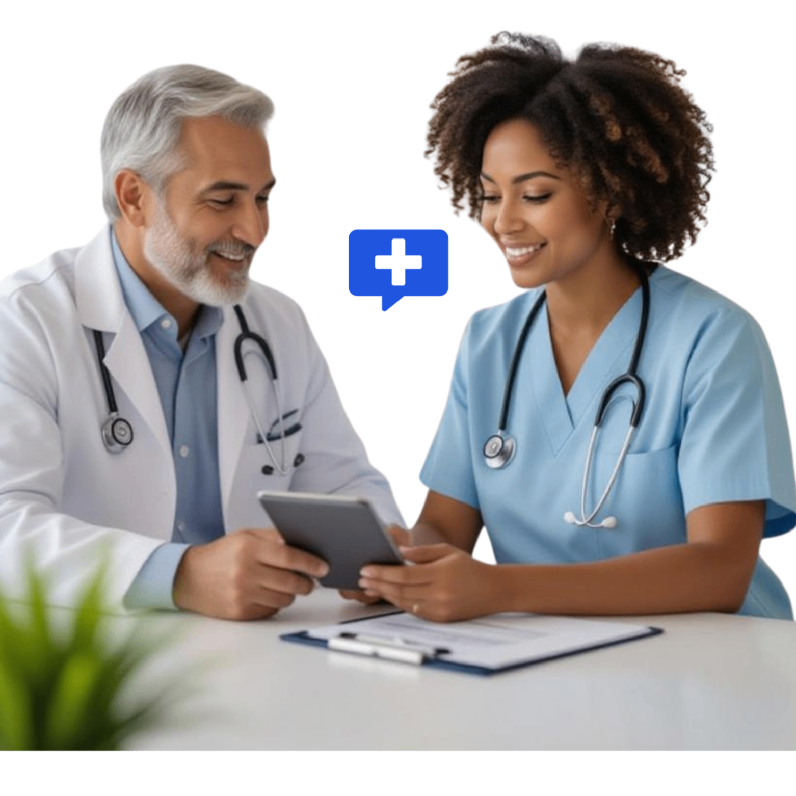 Patient consulting with doctor about nutrition plan